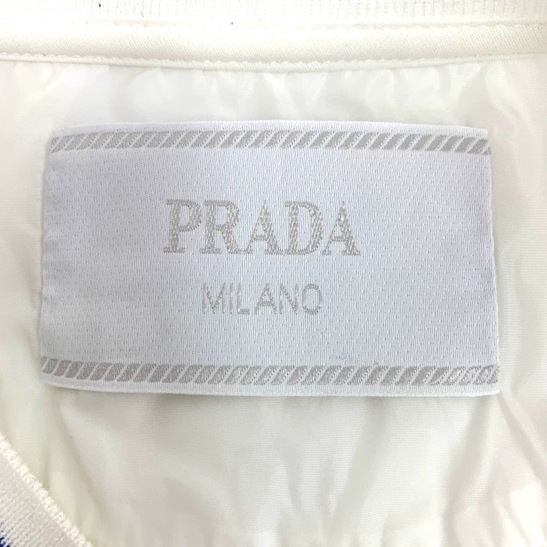 Prada Prada White logo embroidered round-neck cotton short-sleeve Size US M / EU 48-50 / 2 - 6 Thumbnail