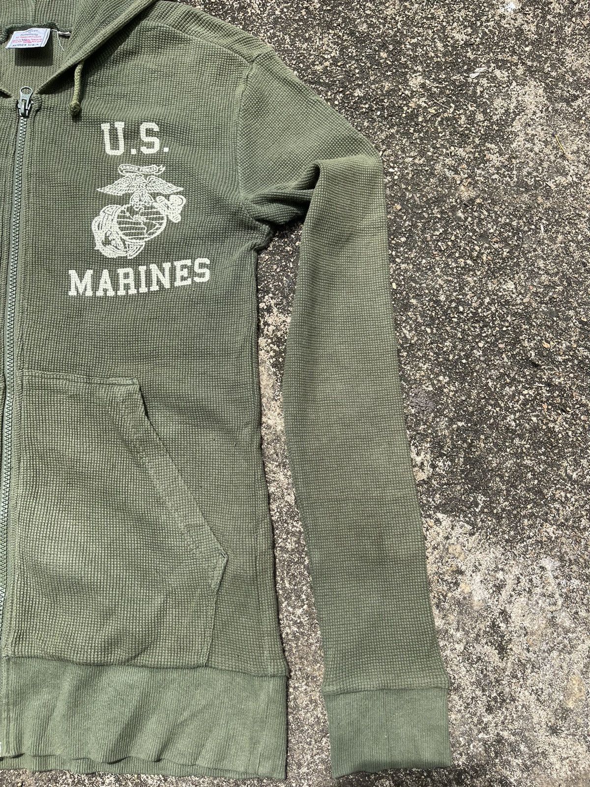 Avirex Avirex U.S.A. Marines Zip Hoodie Military Green Vintage Size US M / EU 48-50 / 2 - 6 Thumbnail