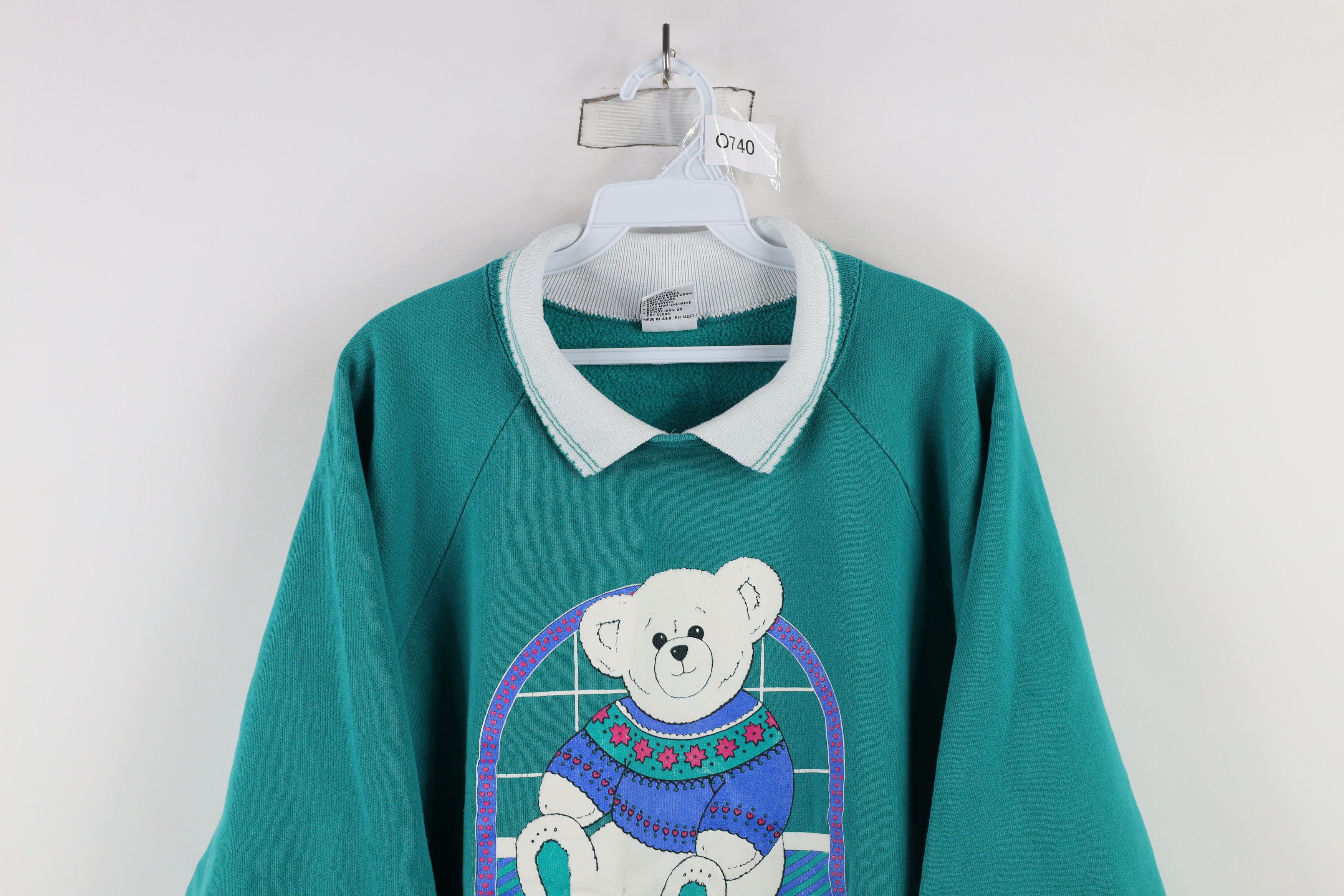 Vintage Vintage 90s Streetwear Christmas Teddy Bear Sweatshirt USA Size 3XL / US 20-22 - 2 Thumbnail