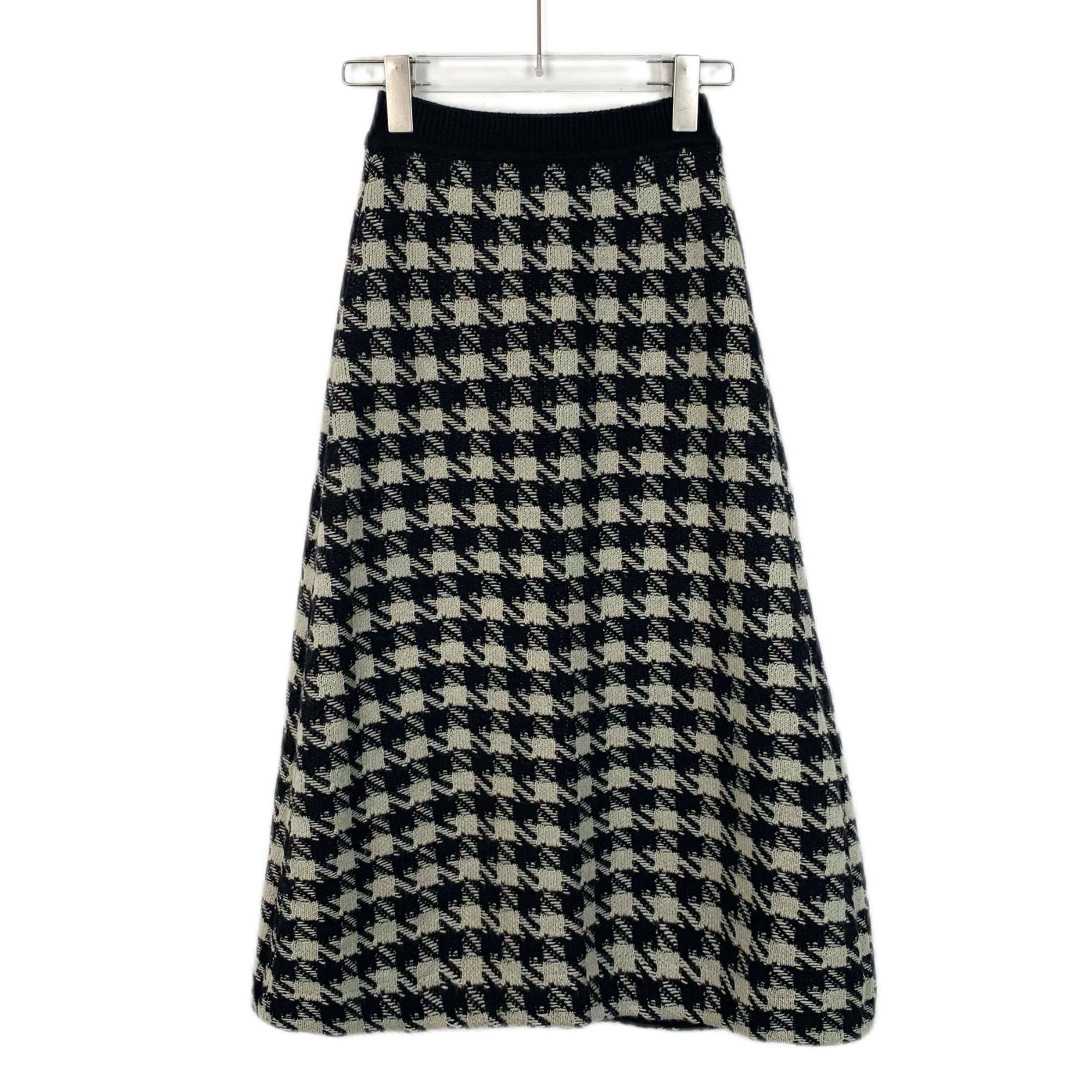 Gucci Gucci Color-Block Houndstooth Cashmere Midi Skirt (Size XXS) Size 33" - 1 Thumbnail