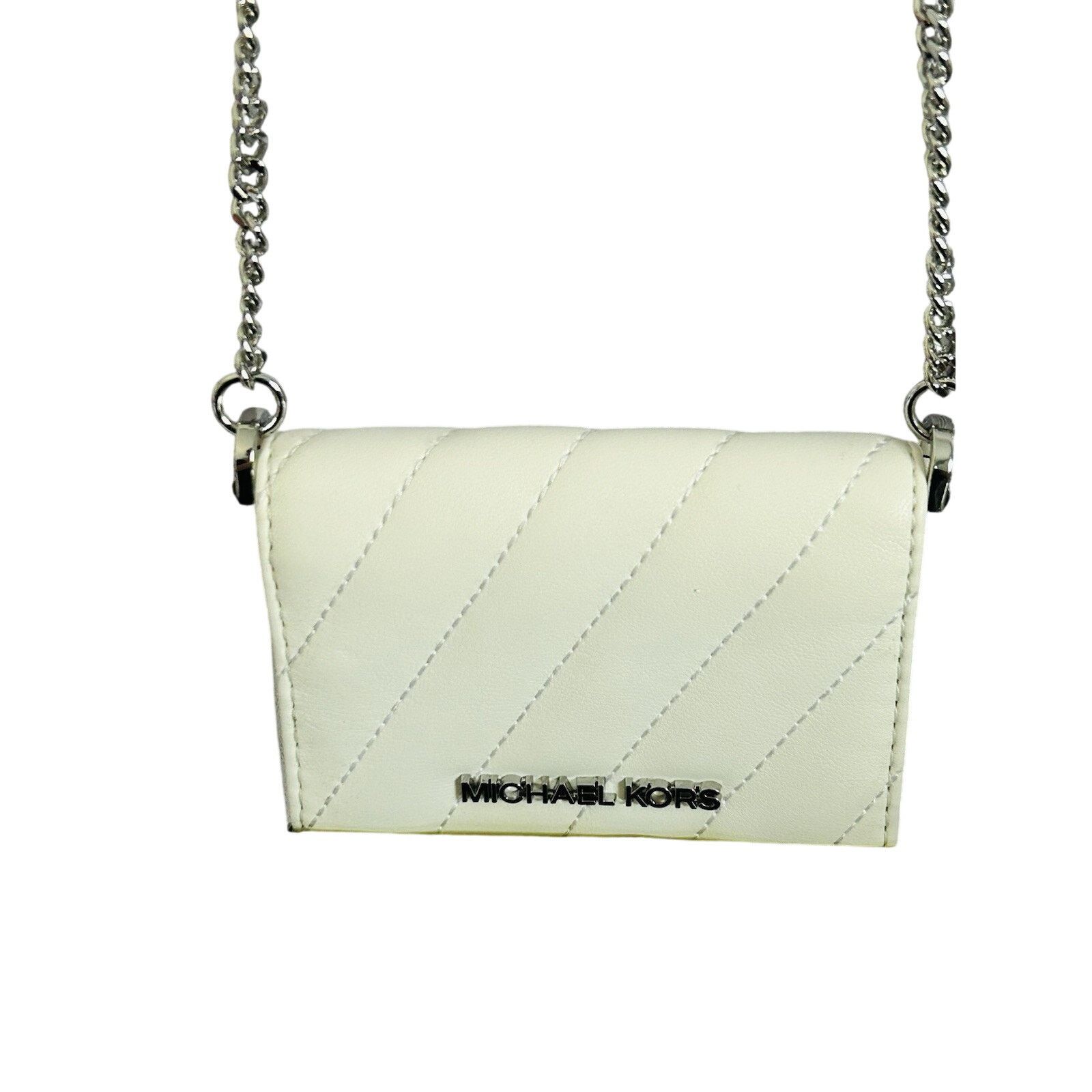 Michael Kors New Michael Kors Mini Purse White Leather Quilted Crossbody Size ONE SIZE - 15 Thumbnail