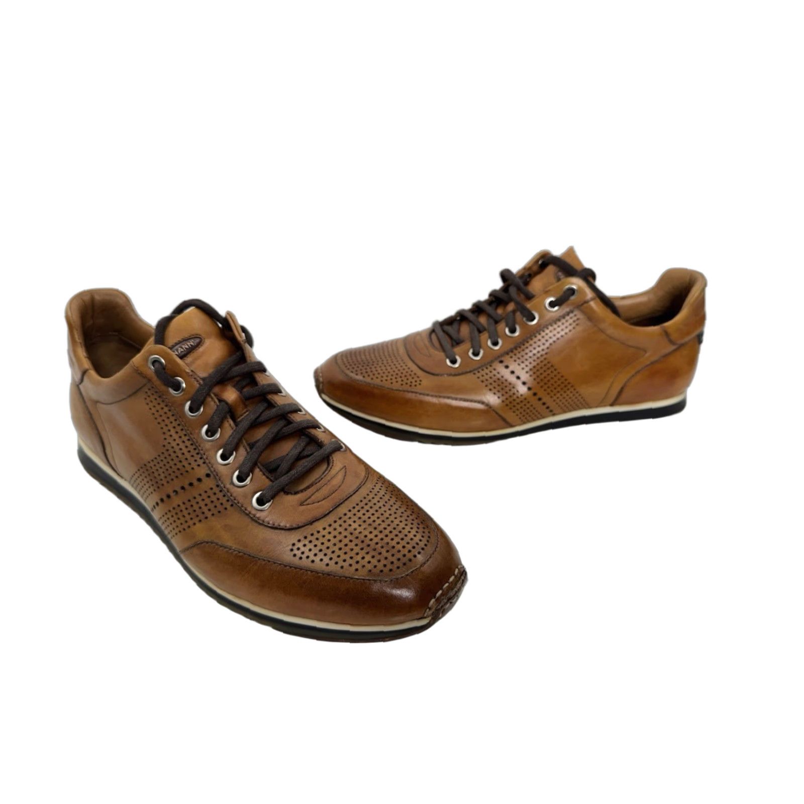 Magnanni MAGNANNI Leather 10 M Sneakers Mens Casual Lace Up Brown Leather Sneaker US Size 10 Size US 10 / EU 43 - 1 Thumbnail