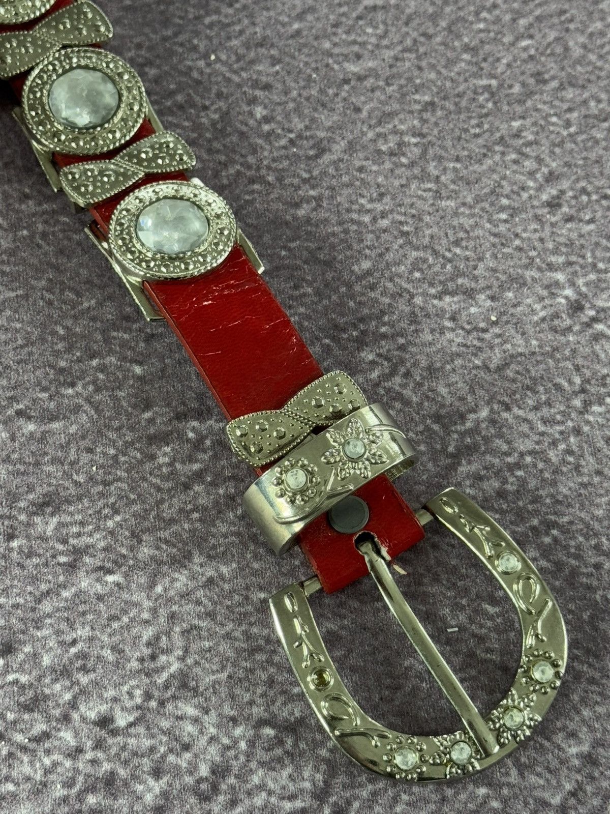 Hysteric Glamour Vintage Leather Belt with rhinestones and Glam design Size ONE SIZE - 6 Thumbnail
