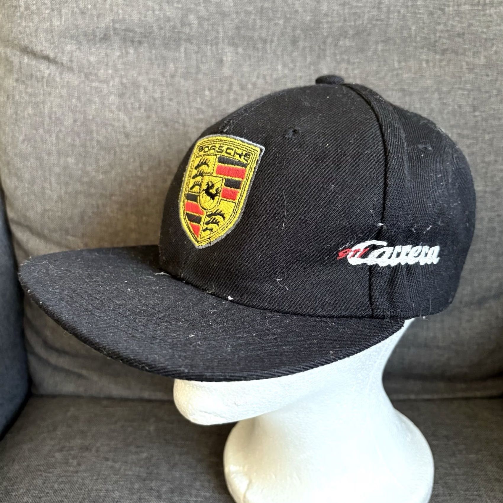 Carrera Porsche Hat Cap Black Adjustable SnapBack Men One Size Cars Classic 80s 90s Logo Crest Logo Crest Size ONE SIZE - 6 Thumbnail