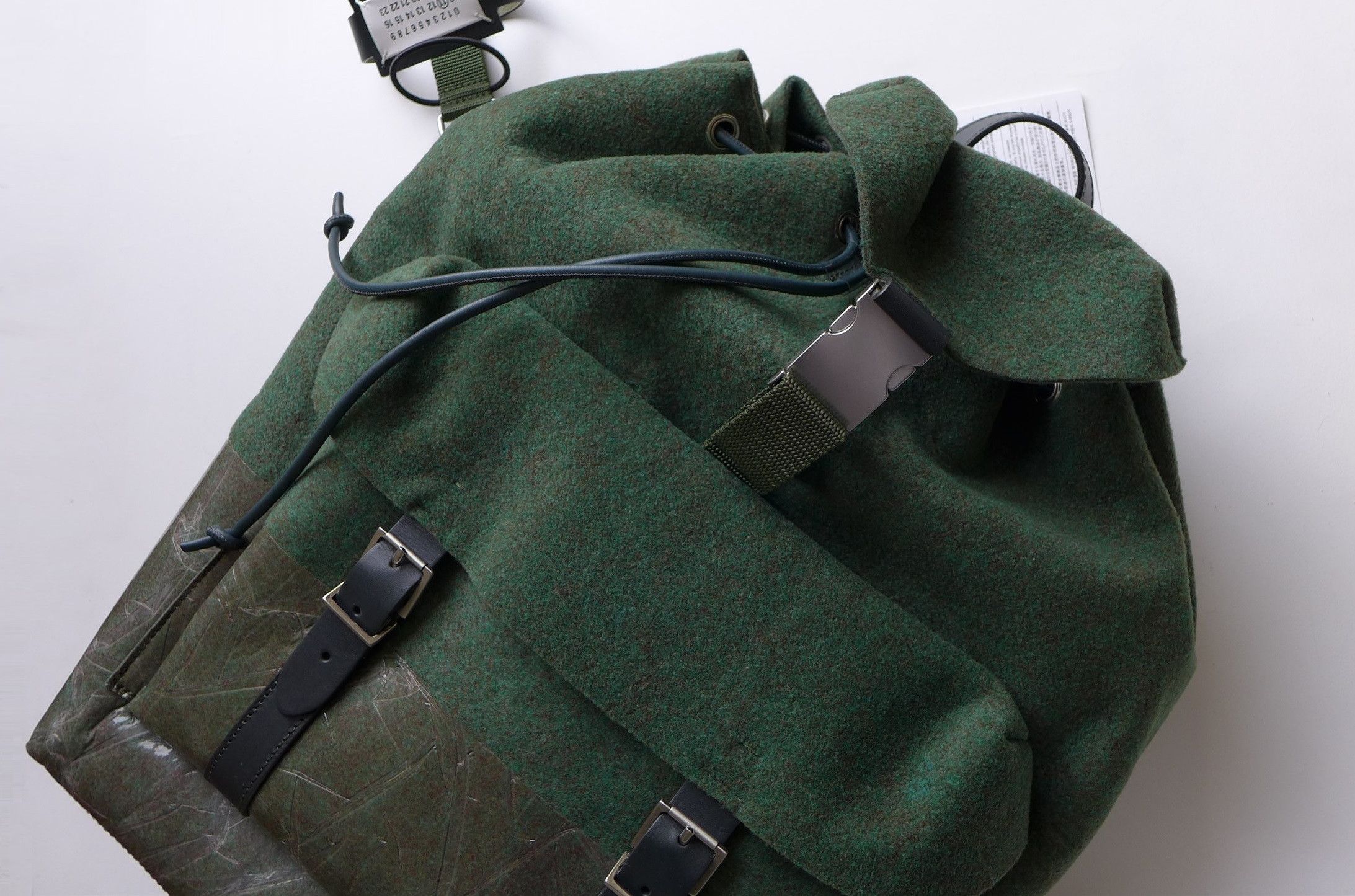 Maison Margiela Margiela FW21 Backpack - Green Felt & Calf Leather Size ONE SIZE - 6 Thumbnail