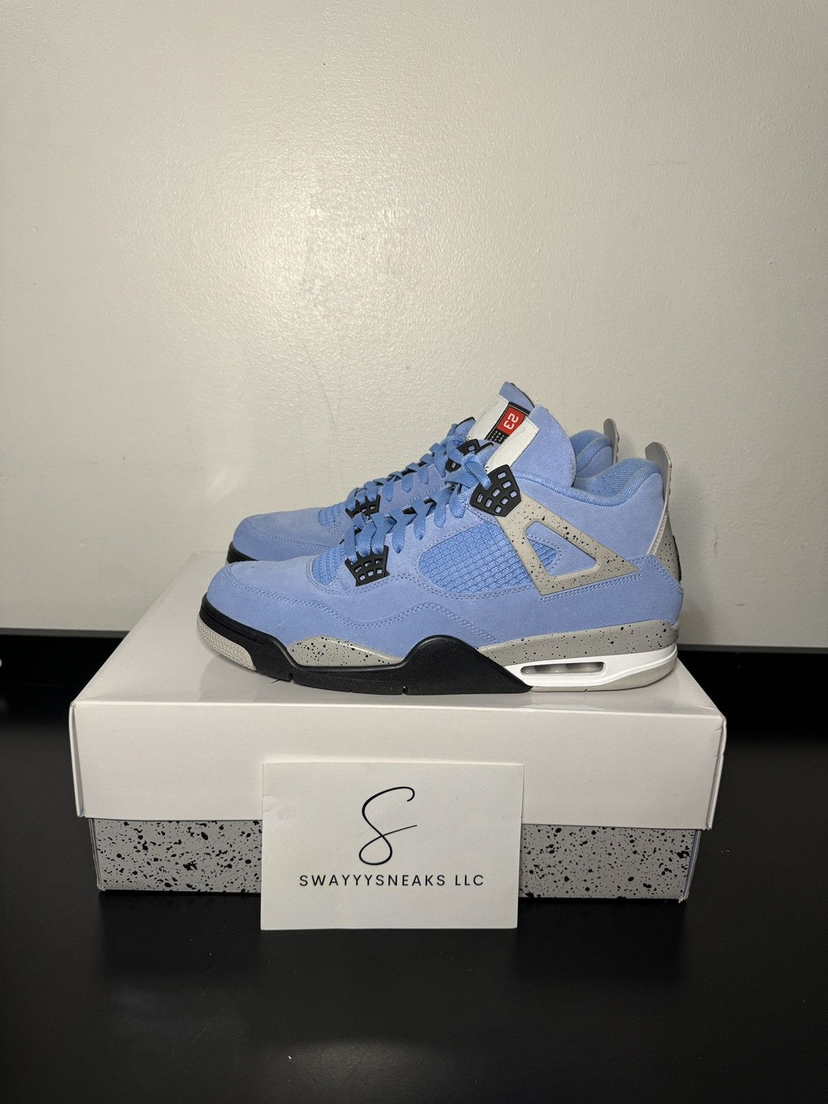image of Jordan Brand 4 Unc Shoes in Blue, Men's (Size 12)