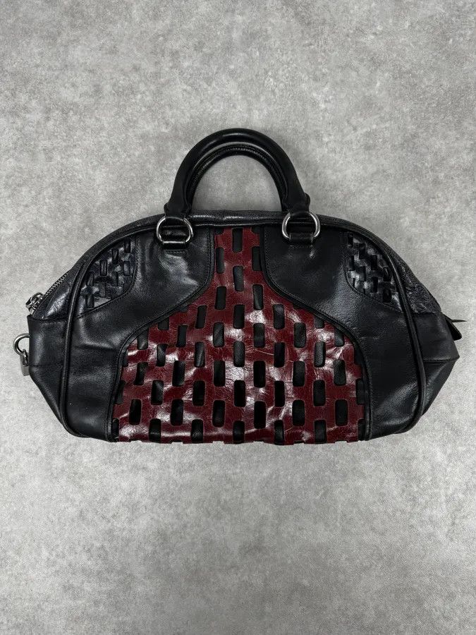 Miu Miu Miu Miu Black Burgundy Leather Bowling Bag Size ONE SIZE - 4 Thumbnail