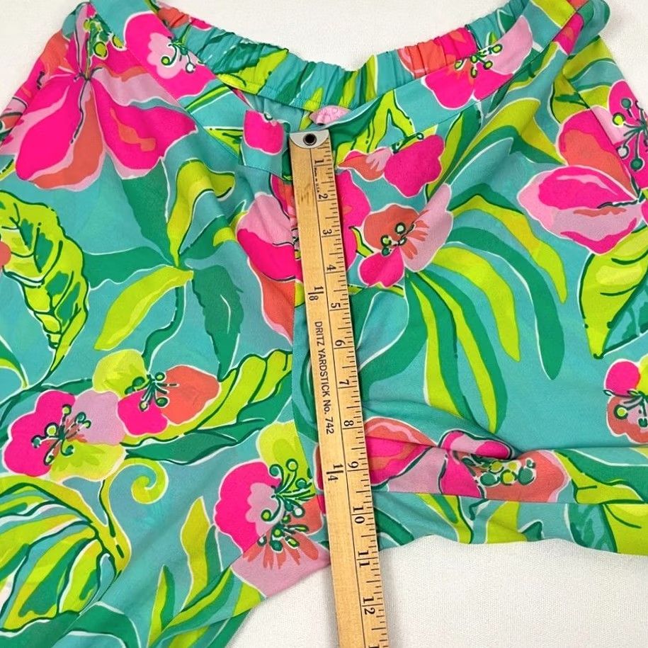 Lilly Pulitzer Lilly Pulitzer Middleton Palazzo Pants Womens L W34 I34 Floral Tropical Wide-Leg Front Flat Front Dress Pants Vintage? No Size 36" / US 14 / IT 50 - 6 Thumbnail