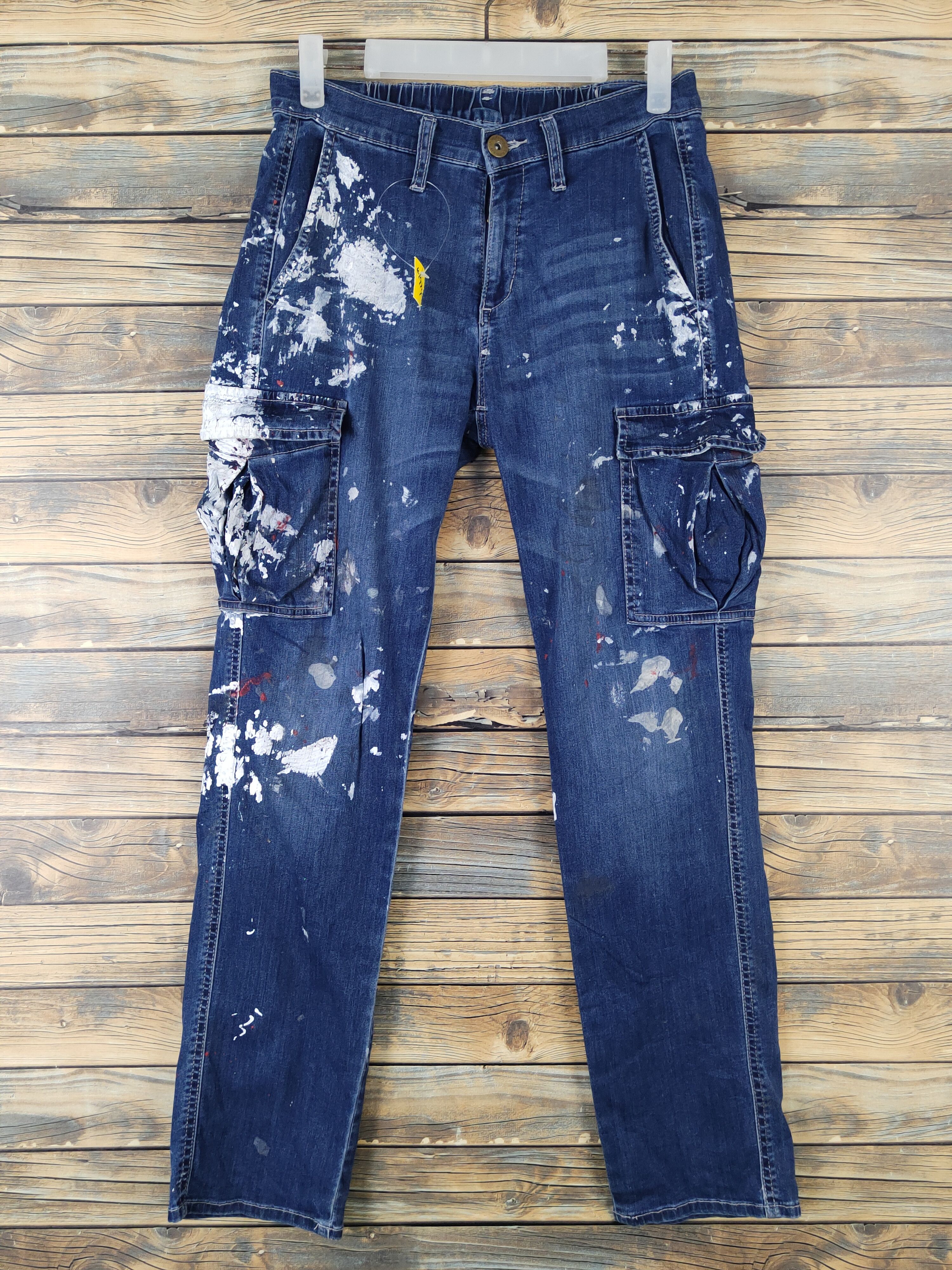 Japanese Brand FieldCore Dark Blue Distressed Ripped Soft Jeans #W1974 Size US 28 / EU 44 - 1 Thumbnail