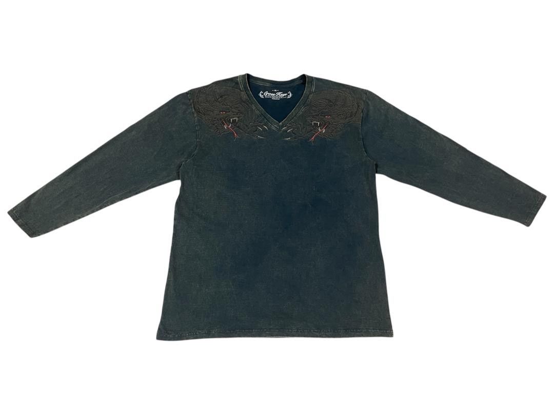 Japanese Brand Cross Keys Dragon Poem Long Sleeve Tee Shirt Size US L / EU 52-54 / 3 - 1 Thumbnail