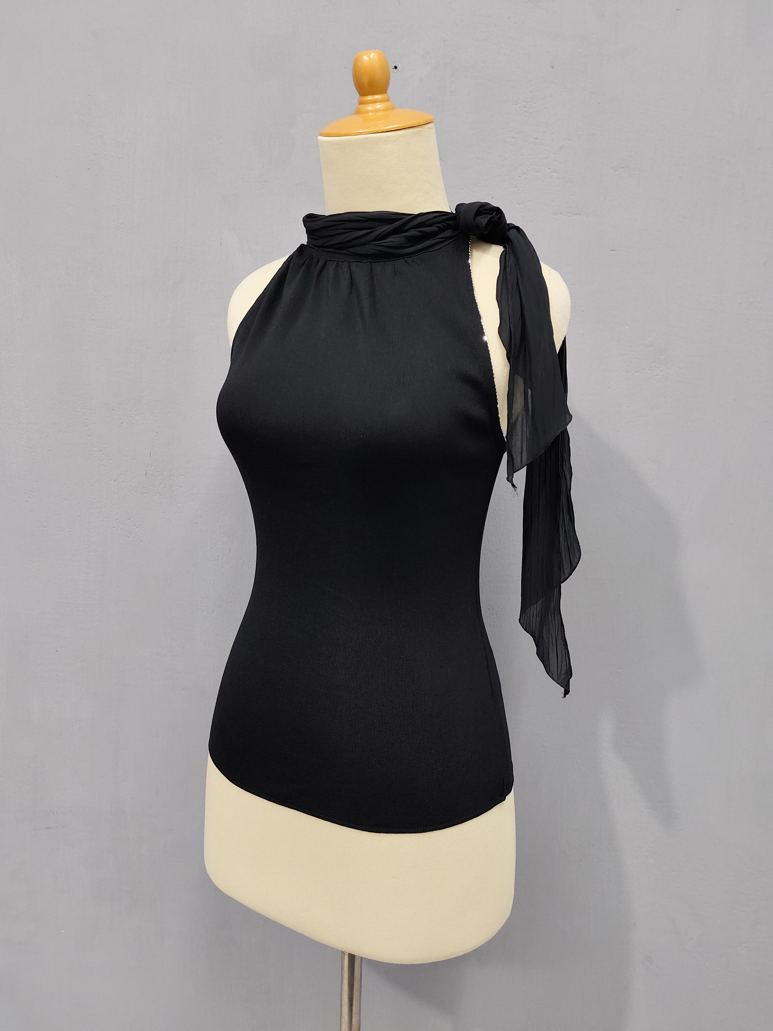 Japanese Brand C de C- Scarf Neck Grunge Glam Halter Rib Knit Top Size M / US 6-8 / IT 42-44 - 4 Thumbnail