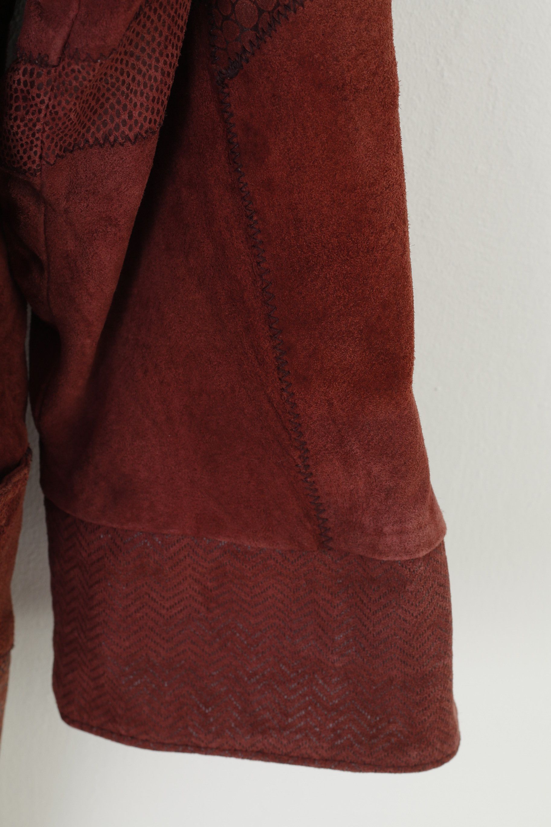 Vintage Wohrl Woman 42 XL Jacket Burgundy Leather Full Zipper 2331 Size XL / US 12-14 / IT 48-50 - 3 Thumbnail