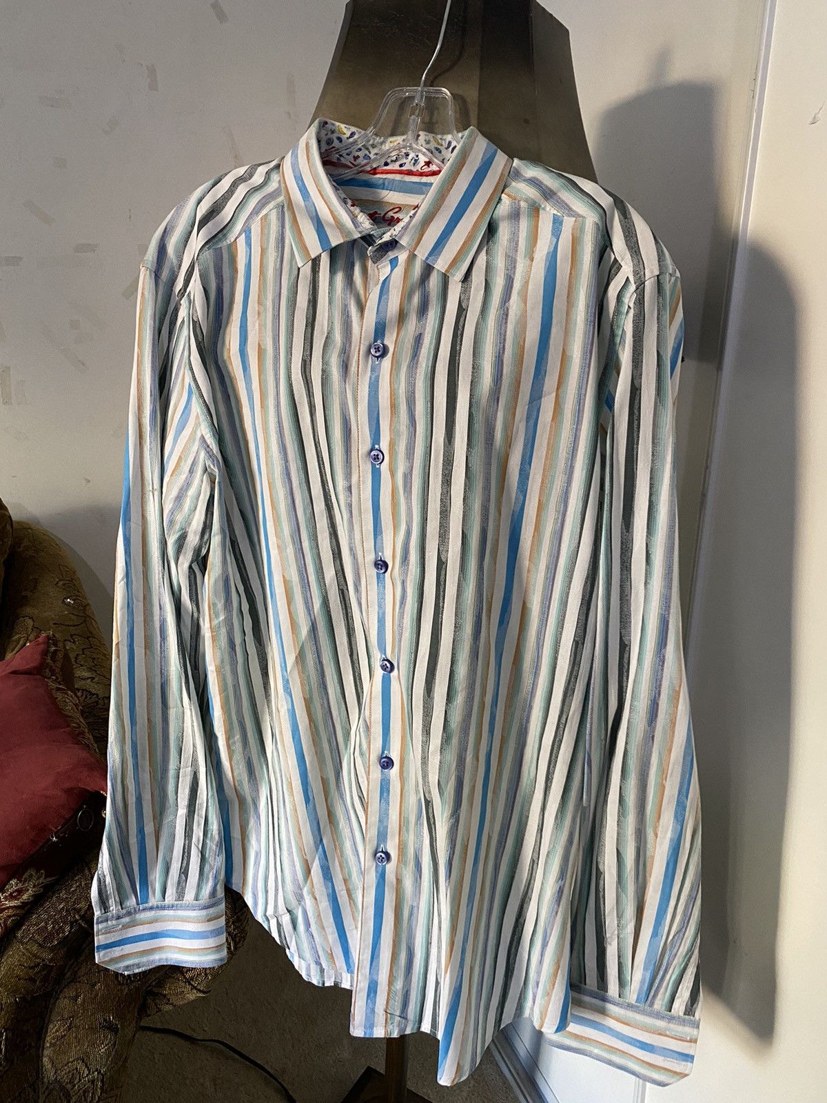 Robert Graham Robert Graham Striped Dress Shirt - Size Large Size US L / EU 52-54 / 3 - 1 Thumbnail