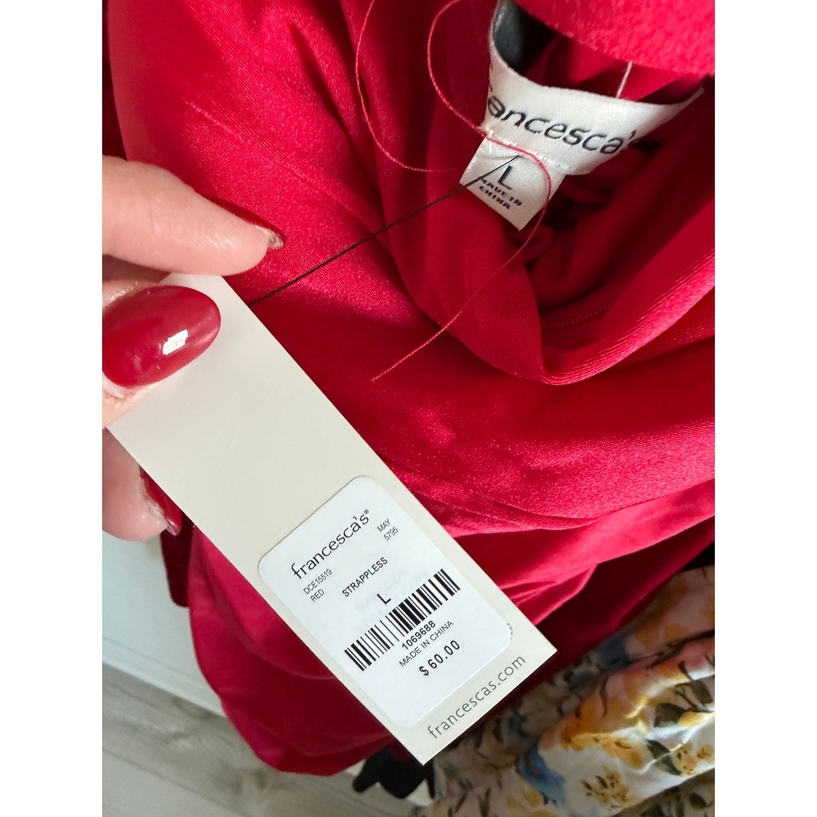 Other Francescas Red Ruched Satin Strapless Sleeveless Mini Dress Size L / US 10 / IT 46 - 7 Thumbnail