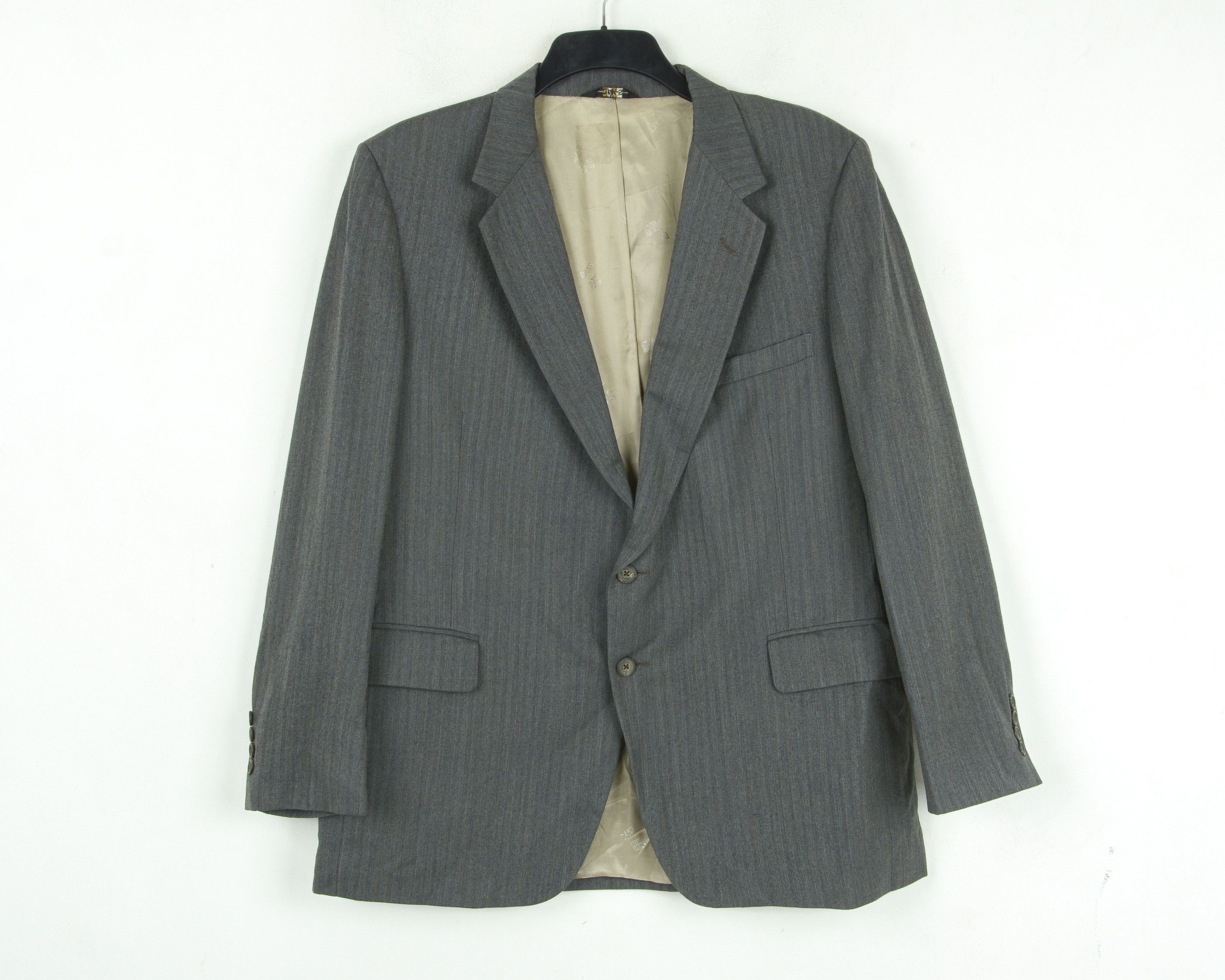 DAKS L Virgin Wool Suit Jacket Herringbone Tweed Sport Coat Size 42R - 2 Thumbnail