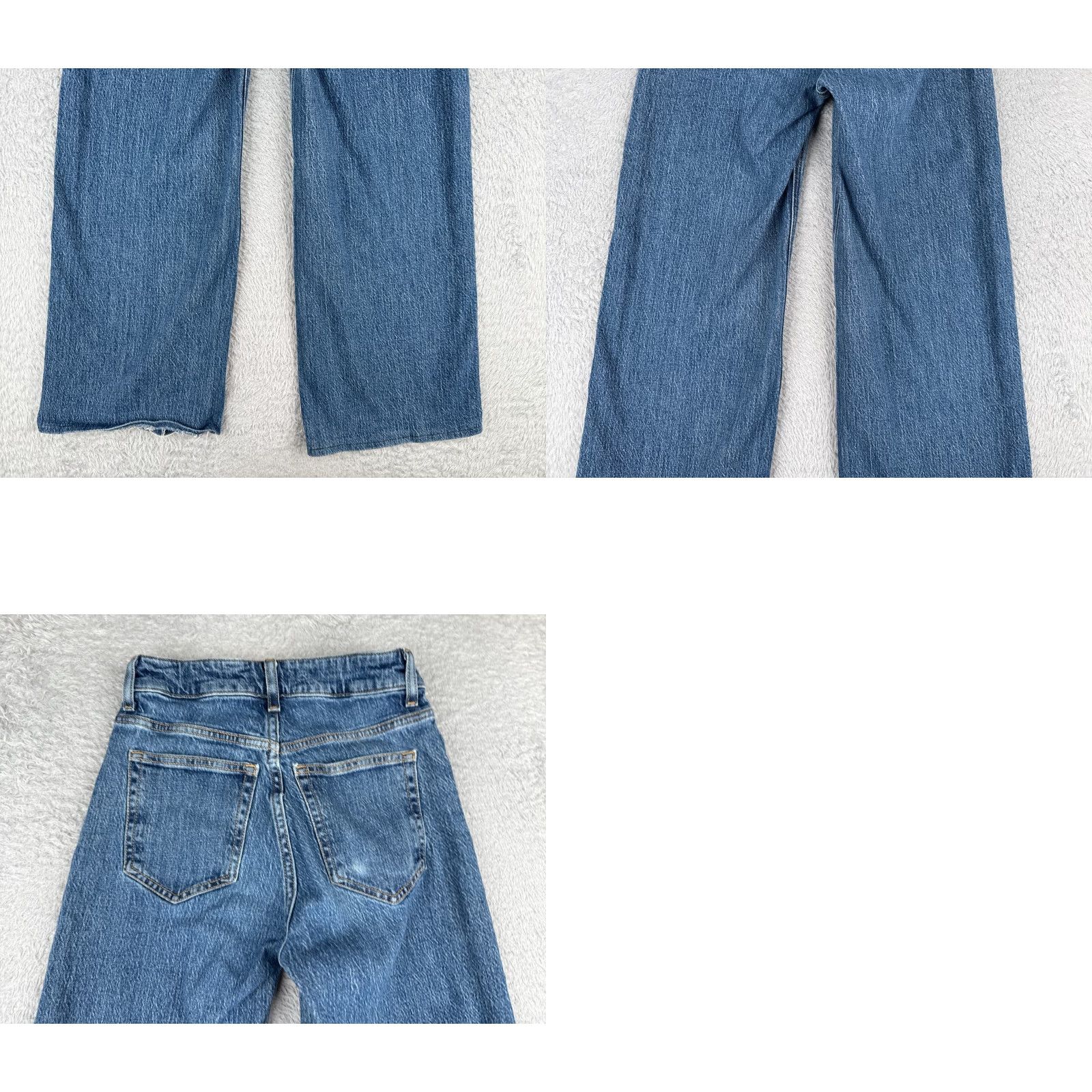 H&M H&M Jeans Women Blue Denim Wide-Leg Mid Rise 24x26 Regular 2 Cotton Blend 5-Pocket 26 Inseam 90s Vintage: No Size 26" / US 2 / IT 38 - 10 Thumbnail