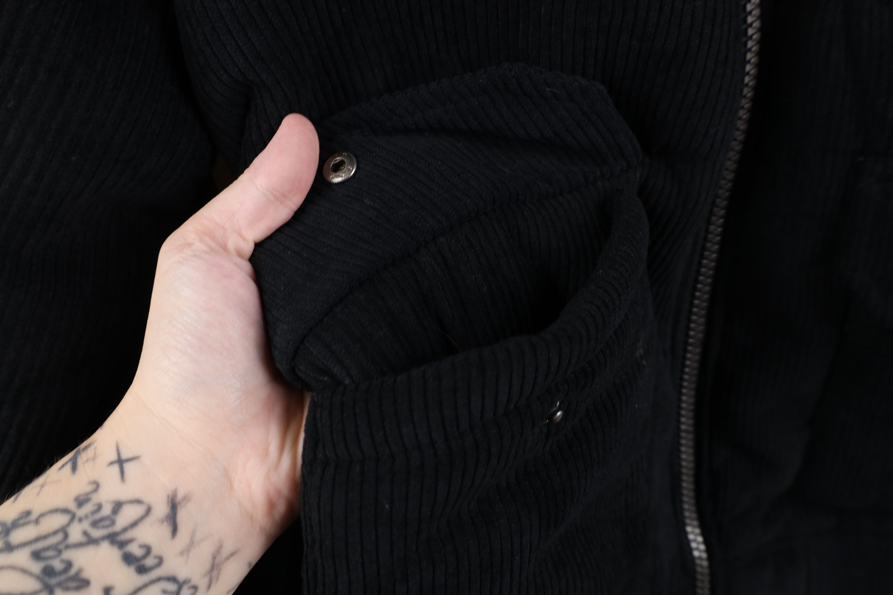 Vintage Vintage 90s Y2K Streetwear Corduroy Bomber Jacket Black Size US M / EU 48-50 / 2 - 9 Thumbnail