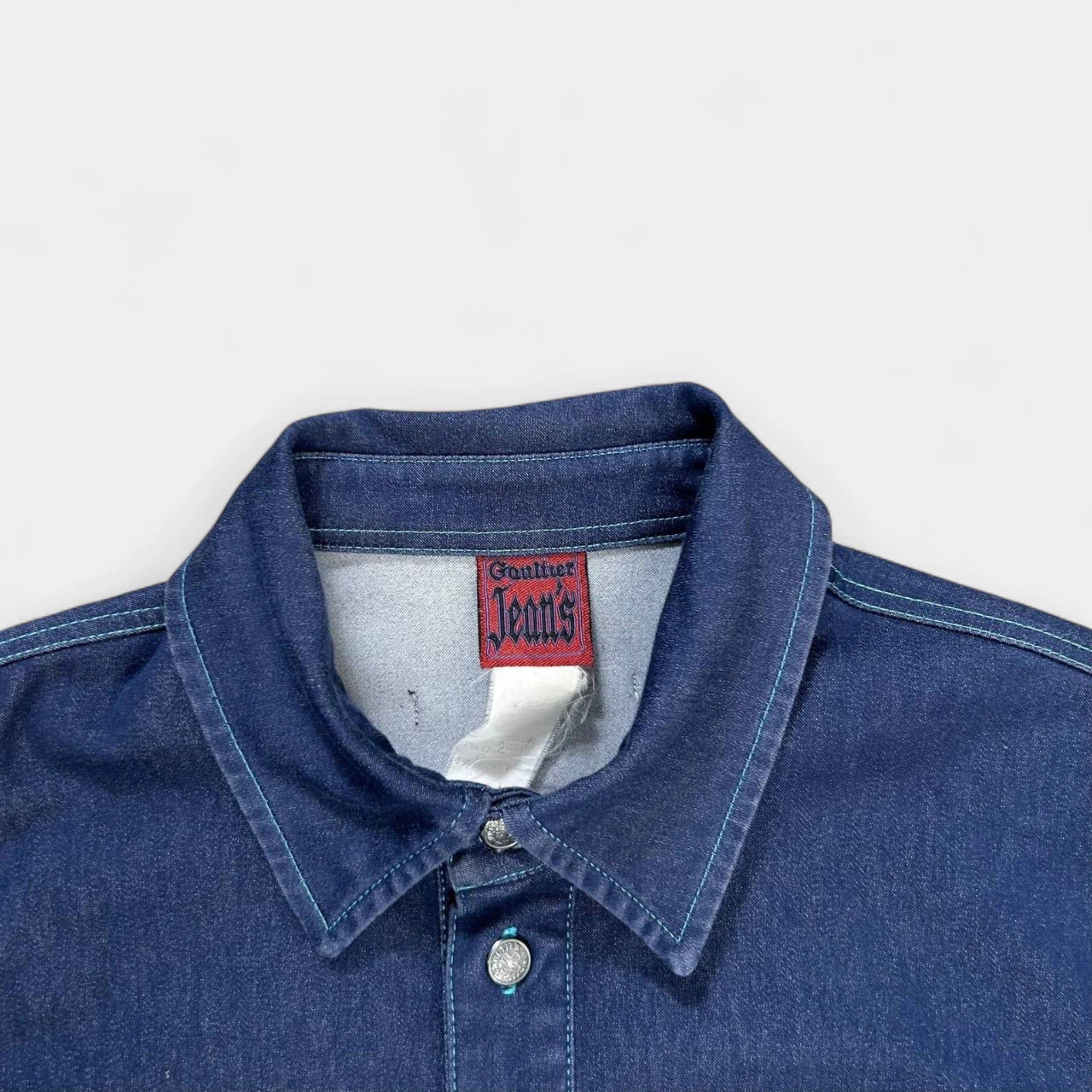 Jean Paul Gaultier Jean Paul Gaultier Classic Fitted Blue Denim Shirt Size S / US 4 / IT 40 - 4 Thumbnail