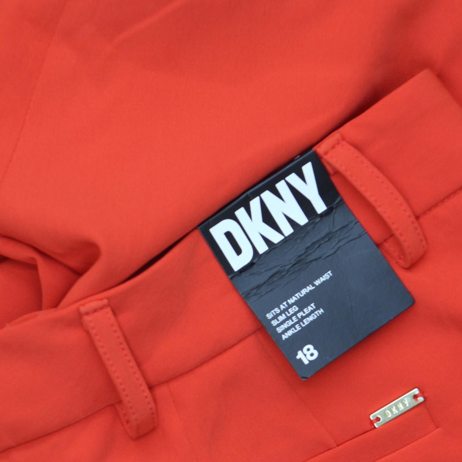 DKNY Nwt Dkny Womens Pleated Ankle Pants Ub4px100 Flame Red 18 Size 40" / US 18 - 3 Thumbnail