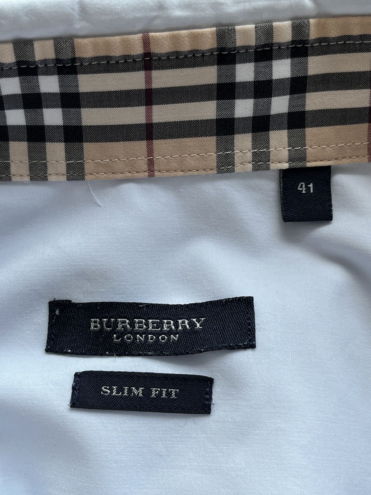 Burberry Vintage Burberry Nova Check Cuffs Shirt Baby Blue Luxury Size US XL / EU 56 / 4 - 9 Thumbnail