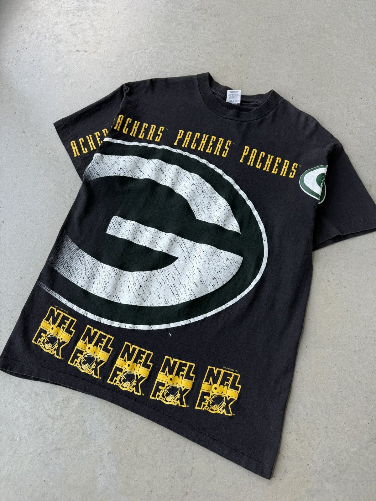 Vintage Vintage 90s Green Bay Packers NFL on Fox T-Shirt Size US L / EU 52-54 / 3 - 2 Thumbnail
