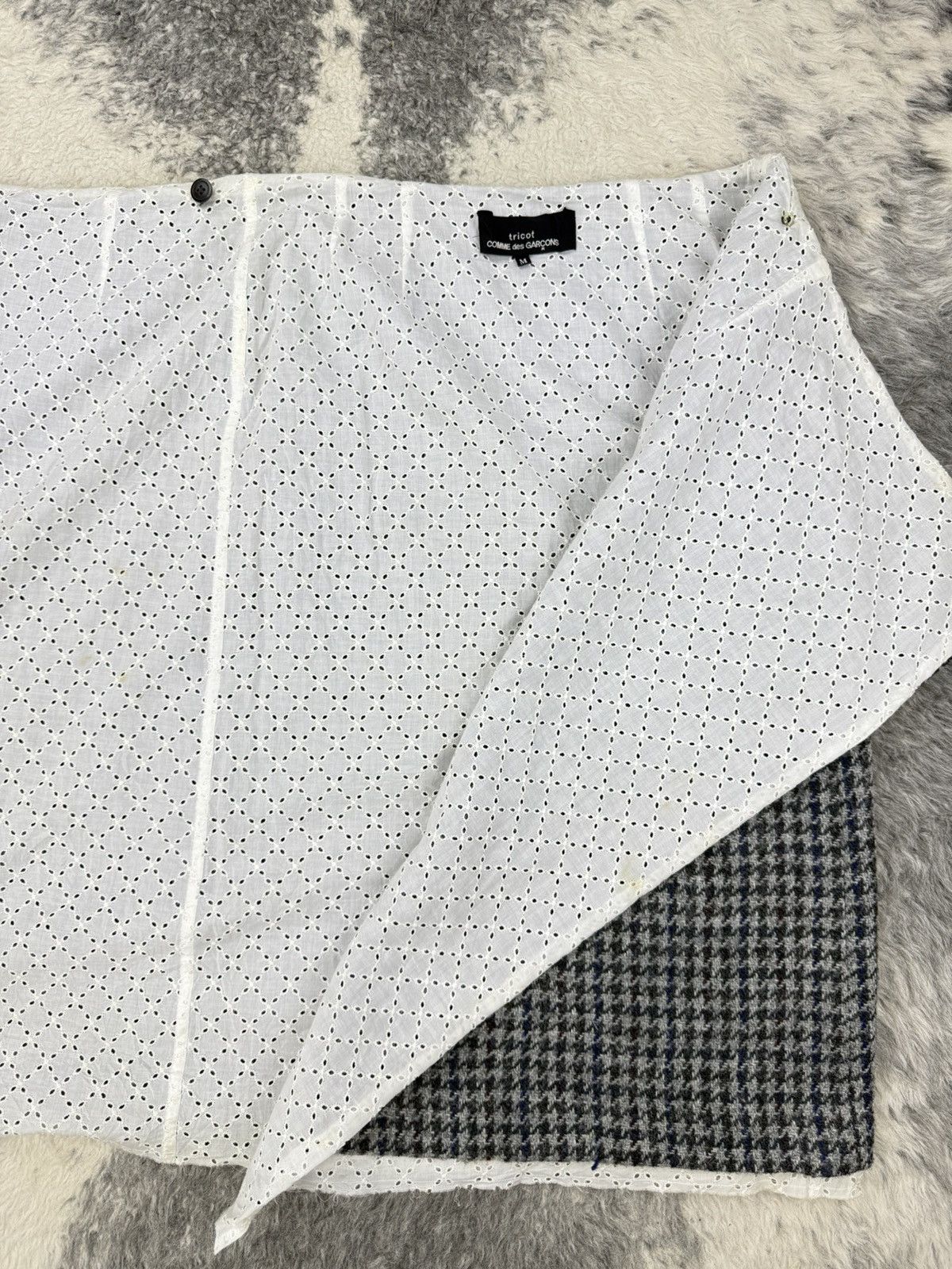 Comme des Garcons AD99 CDG Tricot Rei Kawakubo Houndstooth Wool Double Layerd Size 27" / US 4 / IT 40 - 6 Thumbnail