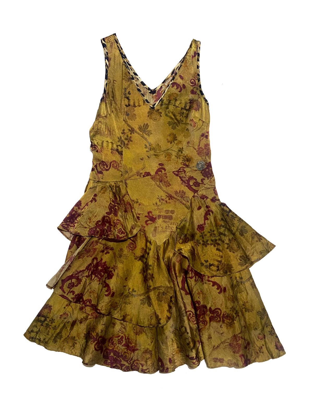 John Galliano JOHN GALLIANO SILK MIDI DRESS Size XS / US 0-2 / IT 36-38 - 1 Thumbnail
