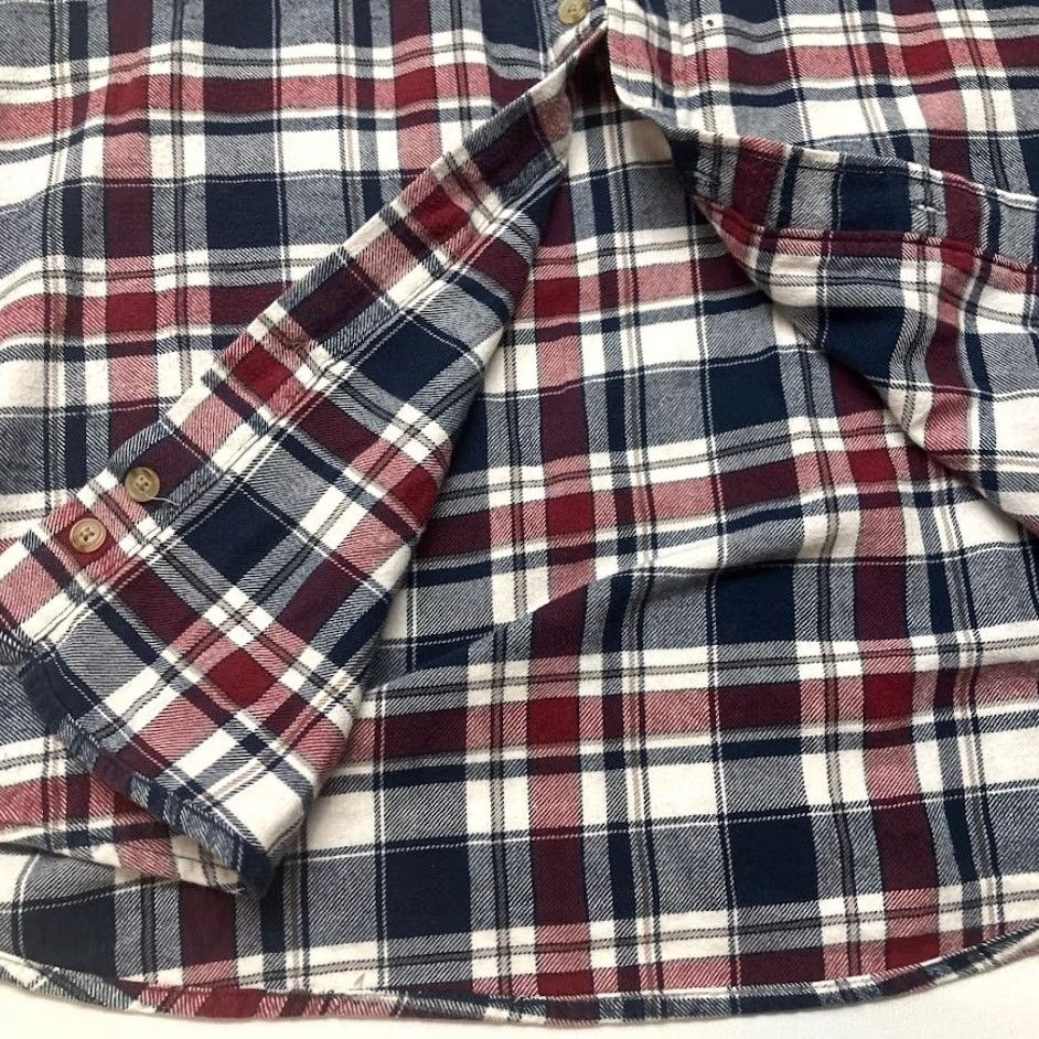Vintage Williams Bay Flannel Shirt White Red Plaid Long Sleeve Heavyweight Size LT TALL Size US L / EU 52-54 / 3 - 7 Thumbnail