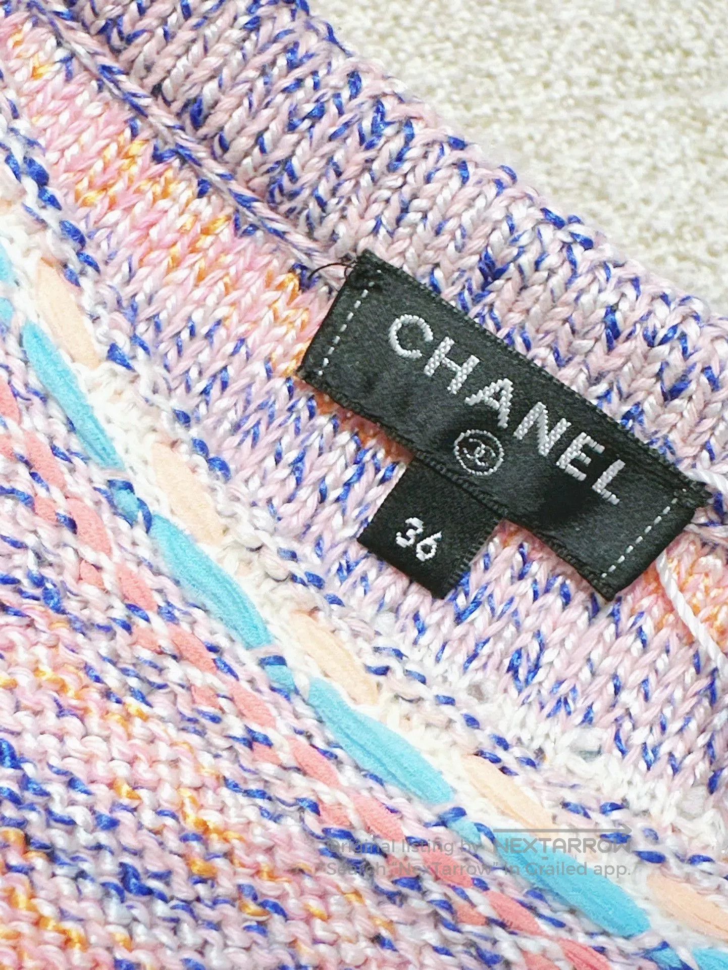 Chanel Chanel Pink Blue Stripe Knit Dress. Size US 36 / EU 52 - 4 Thumbnail