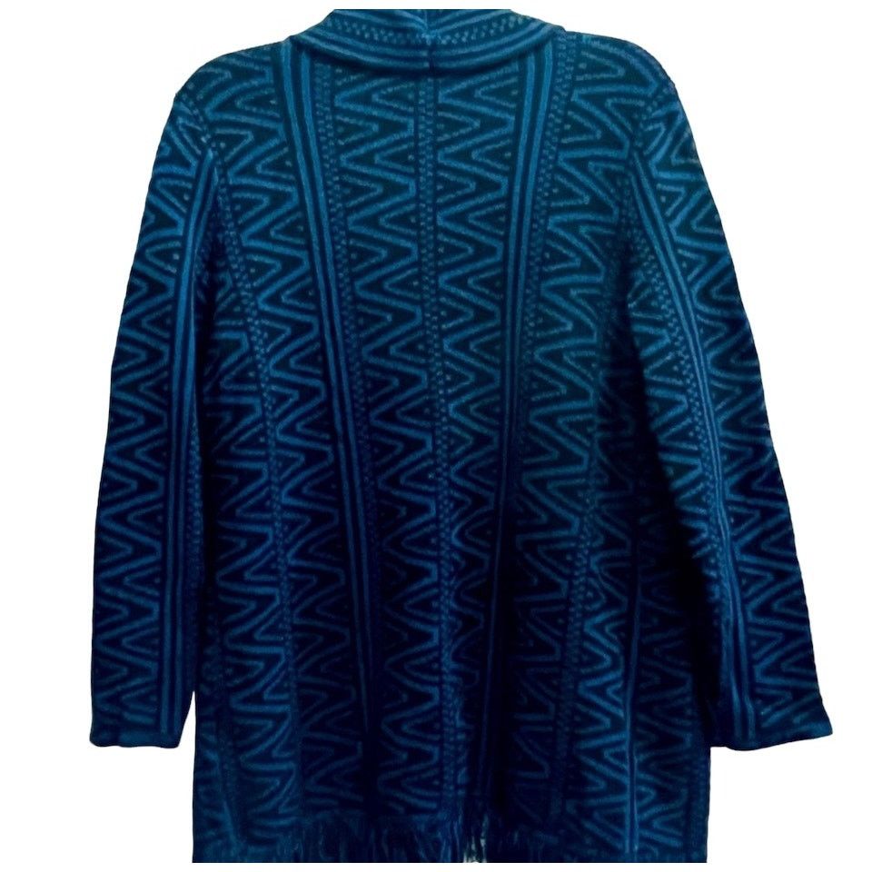 Other Cardigan Sweater Industrial Blue XL Women's Fringe Trim Size XL / US 12-14 / IT 48-50 - 2 Thumbnail