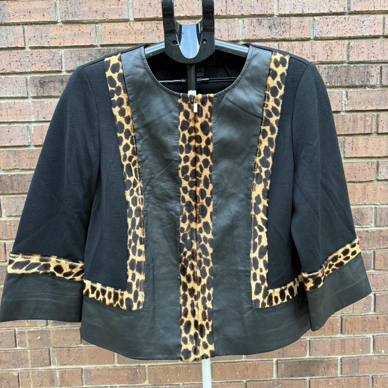 St. John St. John new Blazer Jacket Leopard Cheetah Calf Hair Leather Size XL / US 12-14 / IT 48-50 - 3 Thumbnail