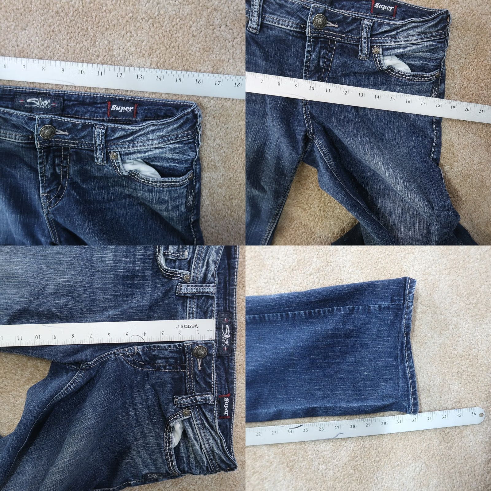 Silver Jeans Co. Silver Jeans Aiko Mid Bootcut Jeans Women's 30x33 Blue Stretch Denim Pants Size 30" / US 8 / IT 44 - 8 Thumbnail