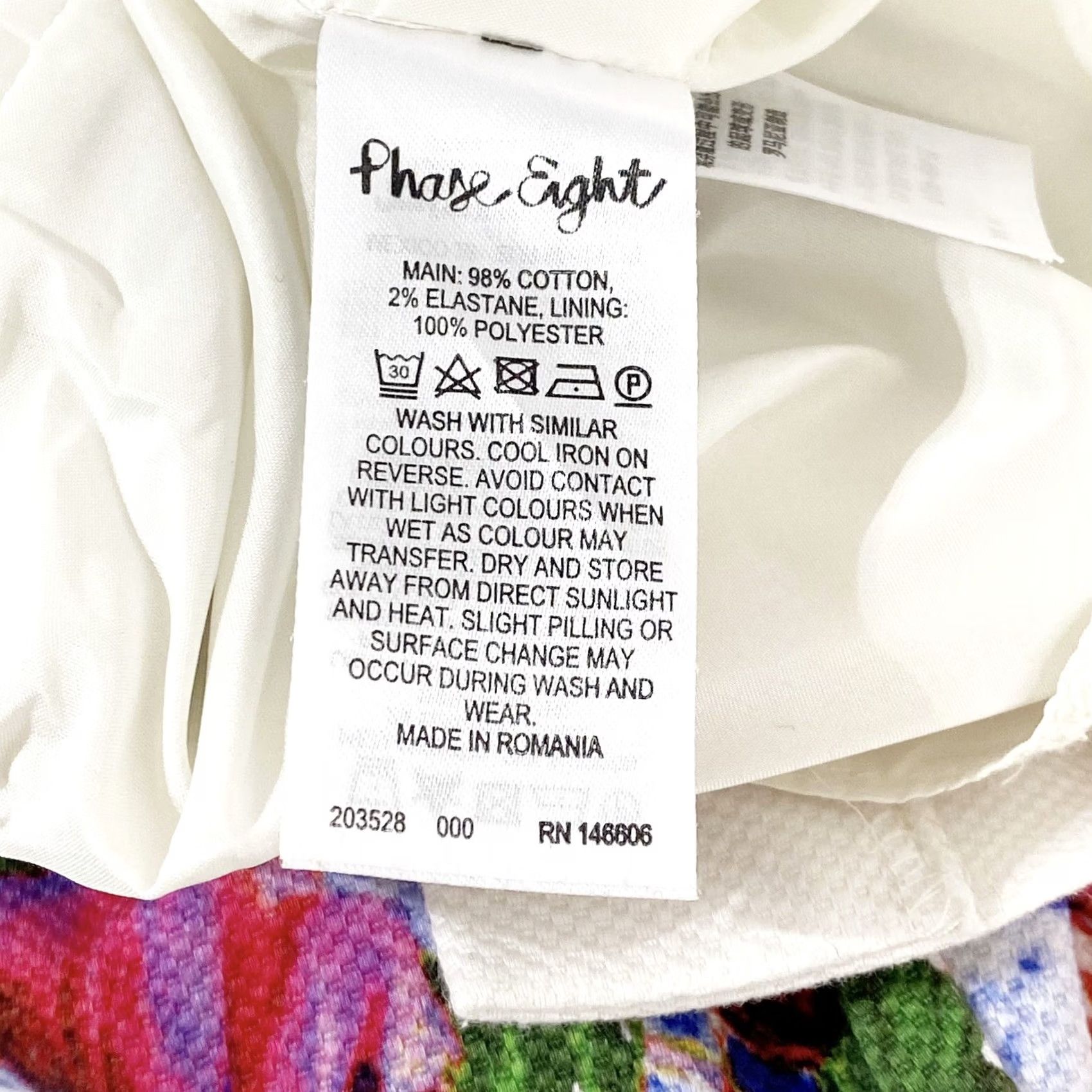 Vintage VINTAGE? No. (But follow rules) Phase Eight Dress UK 10 White Louis Floral Multi Pencil Wiggle Party Pre Loved Size L / US 10 / IT 46 - 6 Thumbnail