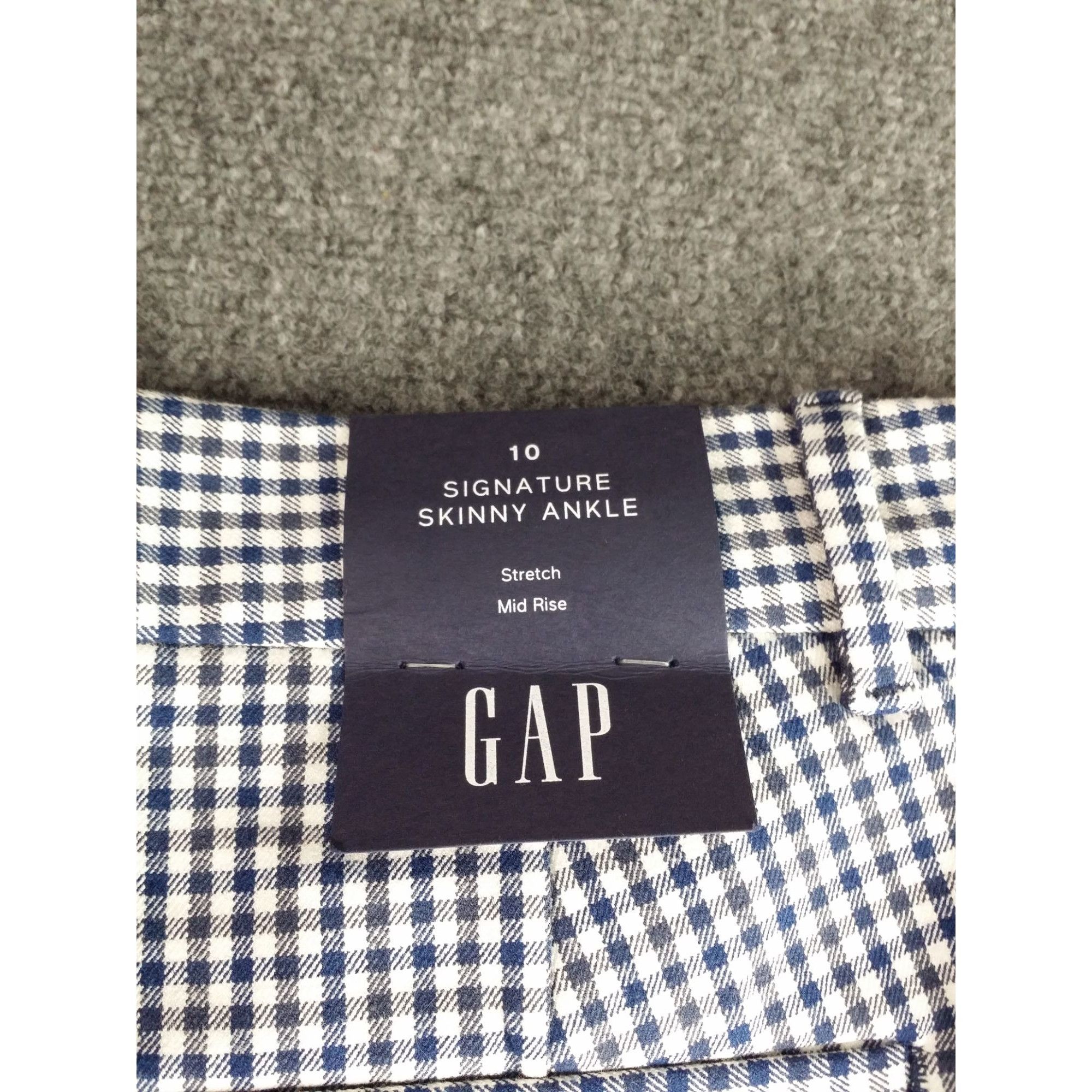 Gap Gap Signature Skinny Ankle Women Sz 10 Gingham Blue White Bo Size 32" / US 10 / IT 46 - 6 Thumbnail