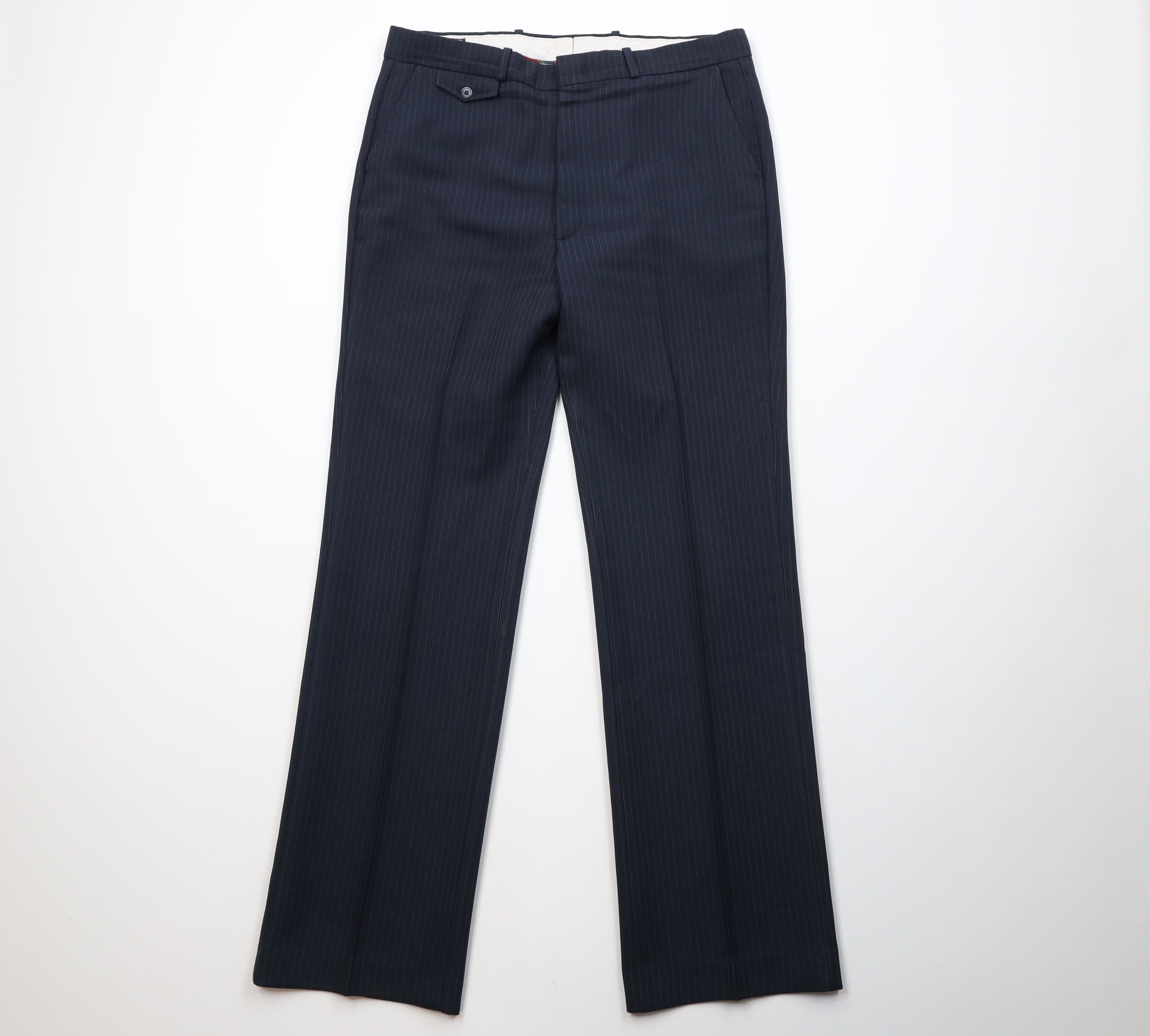 Vintage Vintage 70s Streetwear Pinstriped Wide Leg Chino Pants USA Size US 34 / EU 50 - 1 Thumbnail