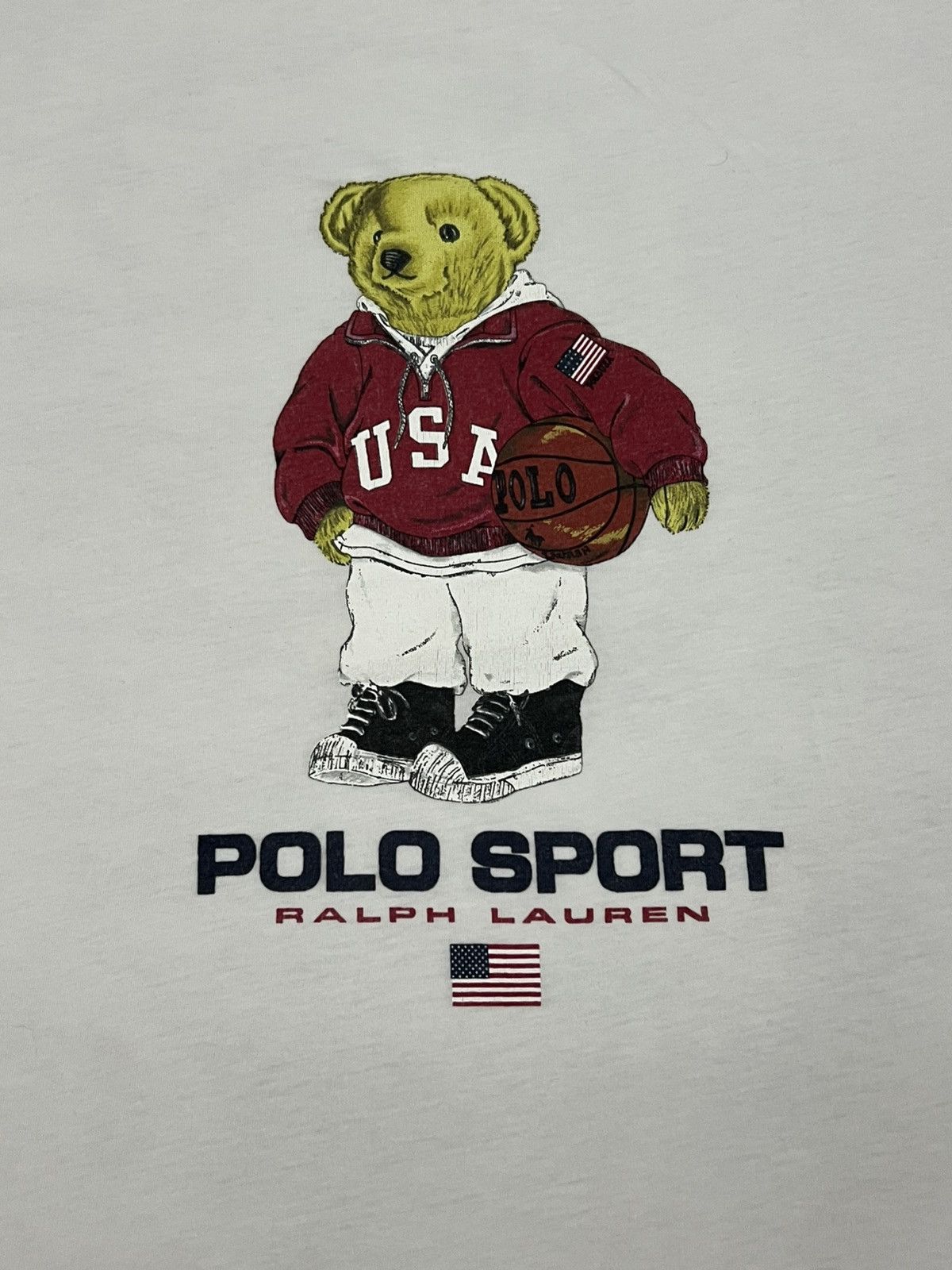 Polo Ralph Lauren Vintage Polo Sport Ralph Lauren Bear USA Basketball T-Shirt Size US M / EU 48-50 / 2 - 2 Thumbnail