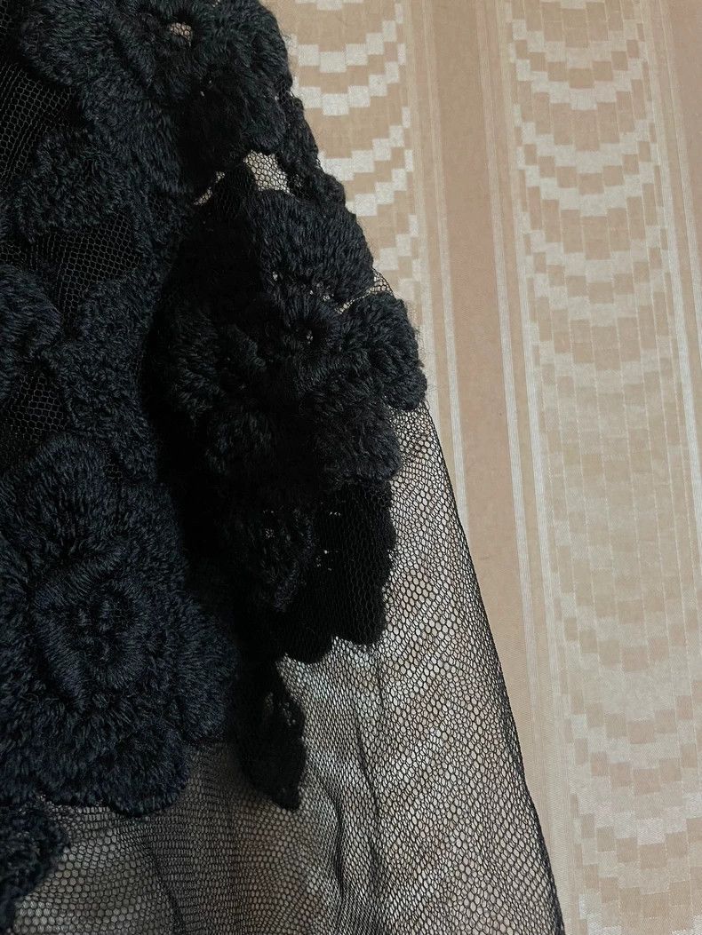 Comme des Garcons Comme Des Garcons Black Embroidered Mesh Knit Jacket Top S Size S / US 4 / IT 40 - 4 Thumbnail