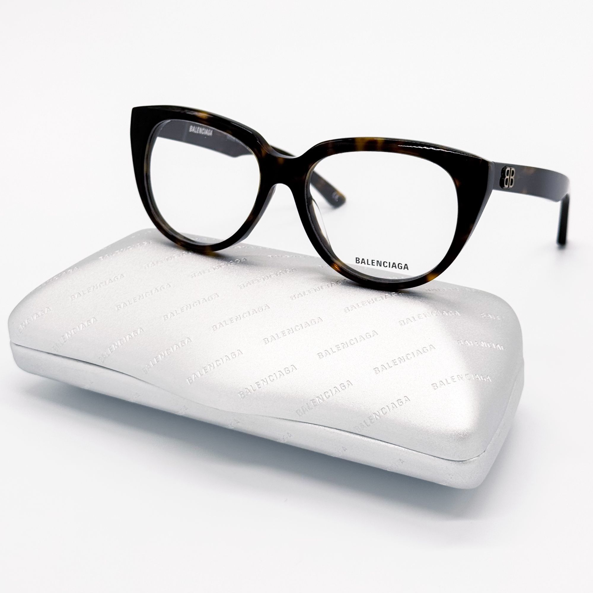 Balenciaga NEW BALENCIAGA EYEGLASSES BB0131O 005 ROUND OVAL DARK HAVANA Size ONE SIZE - 1 Thumbnail