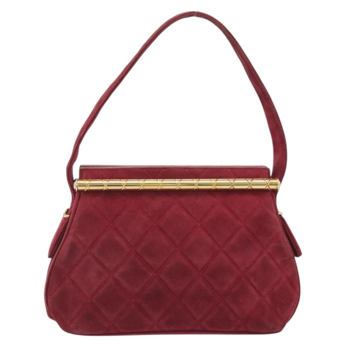 Chanel CHANEL Matelasse Hand Bag Suede Red Gold CC Auth 197450A - Size ONE SIZE - 13 Thumbnail