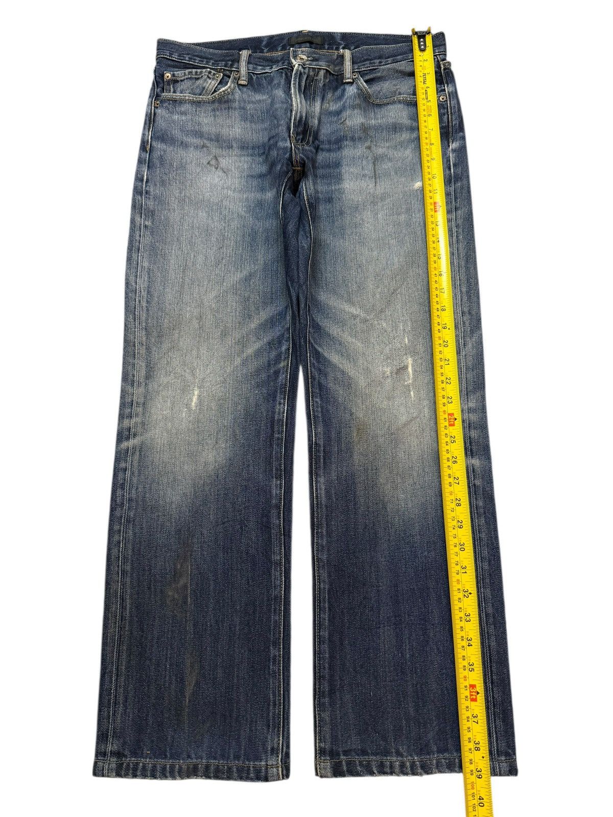 Uniqlo Vintage Y2K Japanese Uniqlo Blue Faded Wash Straight Leg Size US 34 / EU 50 - 10 Thumbnail