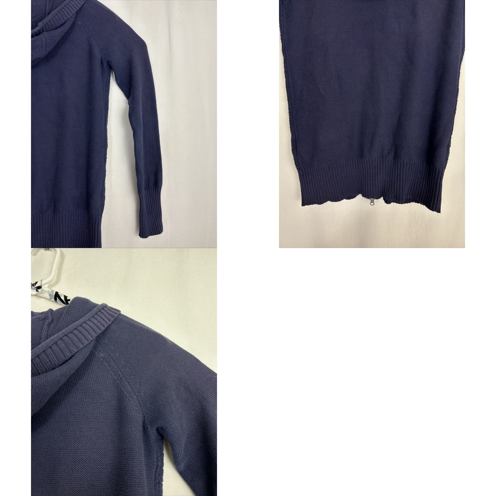 Eddie Bauer Eddie Bauer Women's Full Zip Knit Hoodie Navy Blue Cotton Acrylic - M Tall - Knit - Activewear - Women - Blue - 20" Chest - 28" Length Size M / US 6-8 / IT 42-44 - 10 Thumbnail