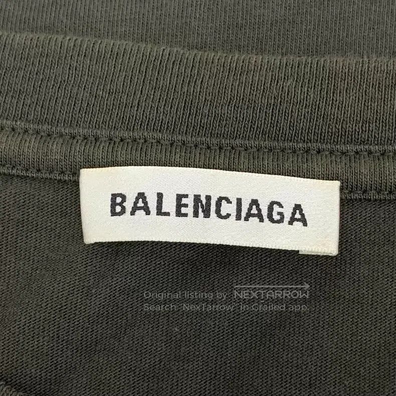 Balenciaga Balenciaga Dark Green Pattern Printed Cotton Round Neck Sh Size US M / EU 48-50 / 2 - 5 Thumbnail