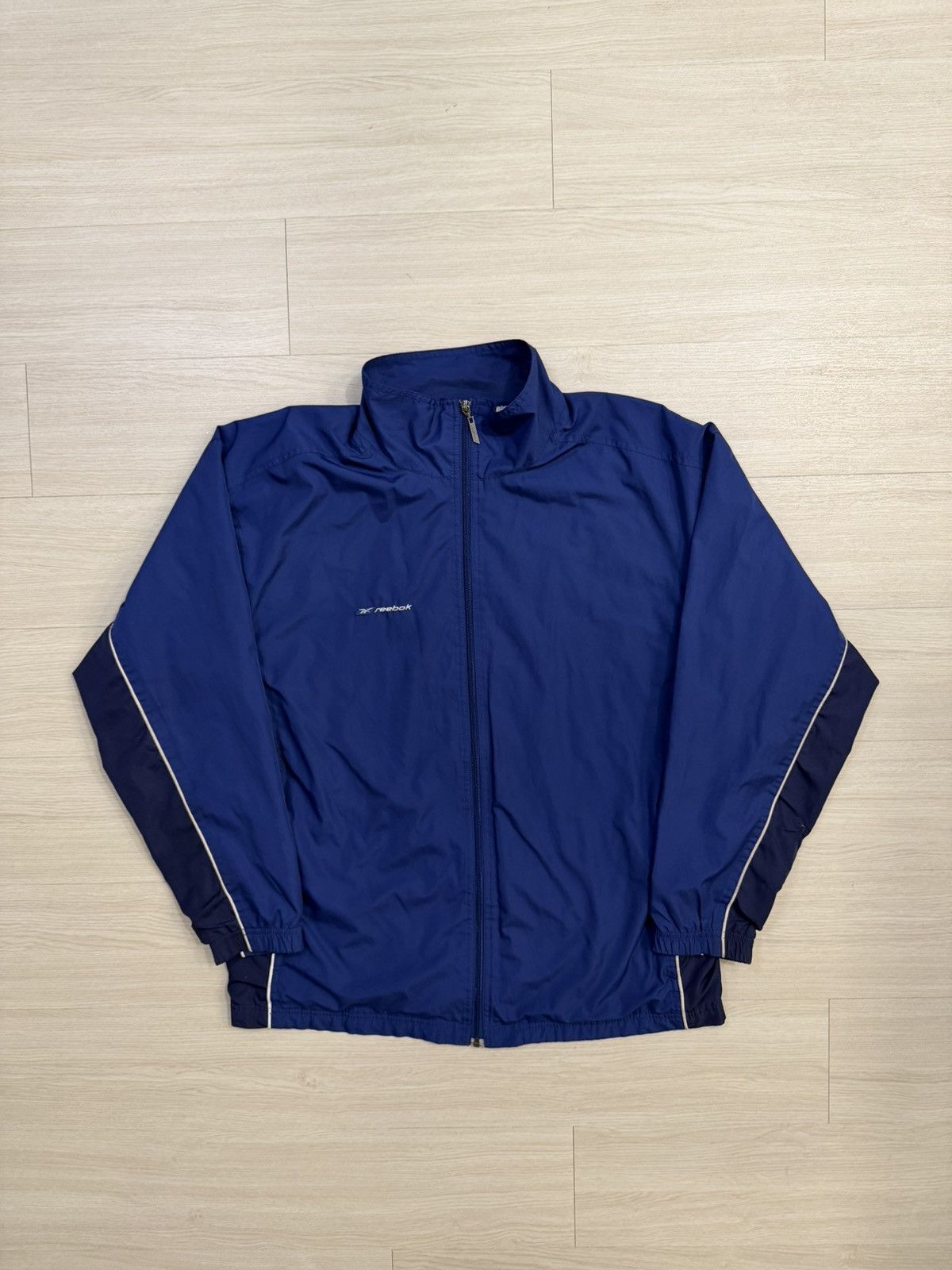 Reebok Vintage Reebok Lined Full Zip Up Blue Windbreaker Size US L / EU 52-54 / 3 - 1 Thumbnail
