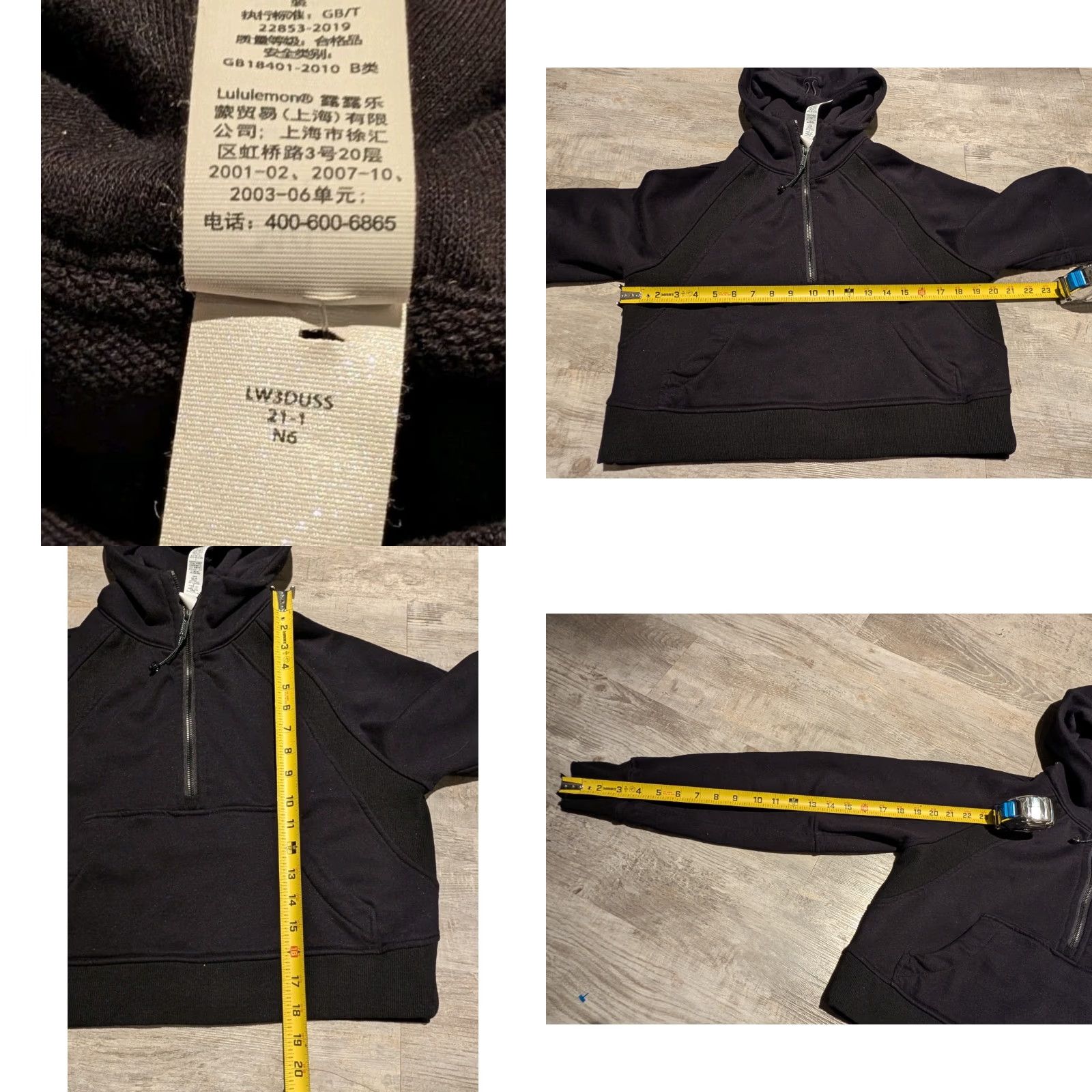 Lululemon VINTAGE Lululemon Women's M/L Scuba Oversized Half Zip Hoodie Black EUC Size M / US 6-8 / IT 42-44 - 9 Thumbnail