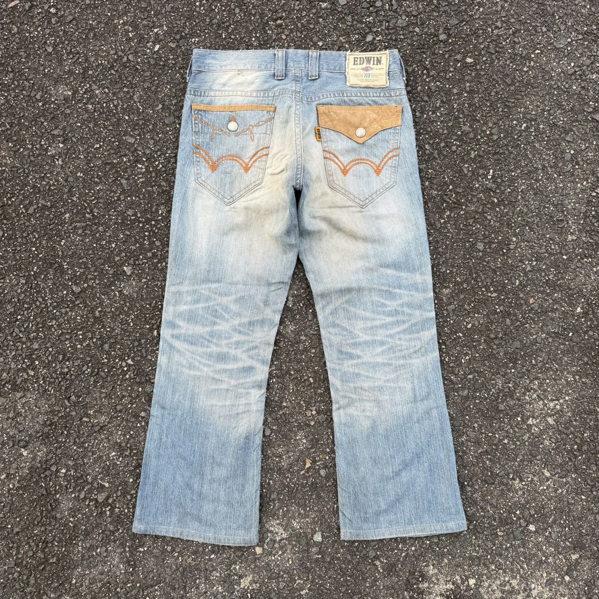 Edwin VINTAGE EDWIN FLARE FADED RIPPEP JEAN DENIM PANTS Size US 35 - 1 Thumbnail
