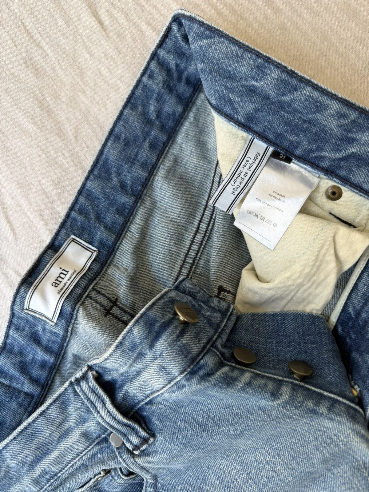 AMI Ami Slim Fit Denim, Sky Blue - Size 31 Size US 31 - 3 Thumbnail