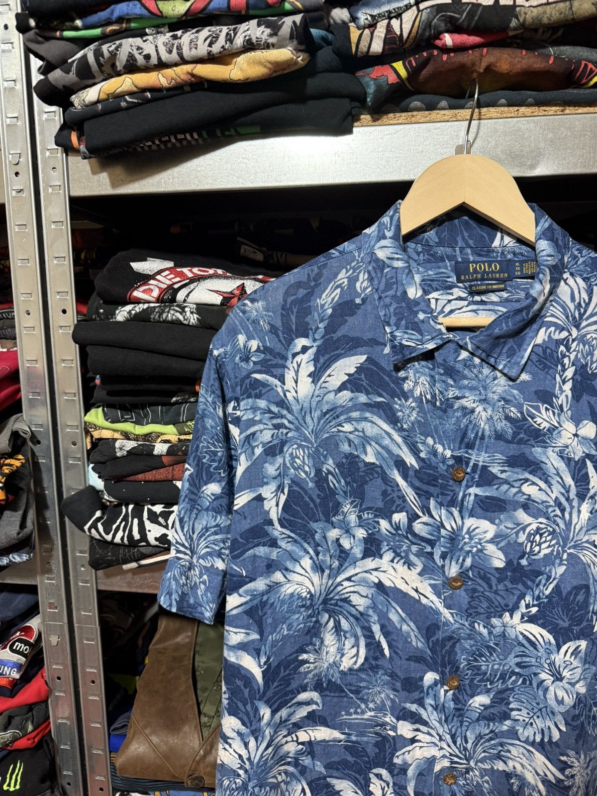 Polo Ralph Lauren Polo Ralph Lauren Blue Linen Palm Island Button Shirt Hawaii Size US XXL / EU 58 / 5 - 3 Thumbnail