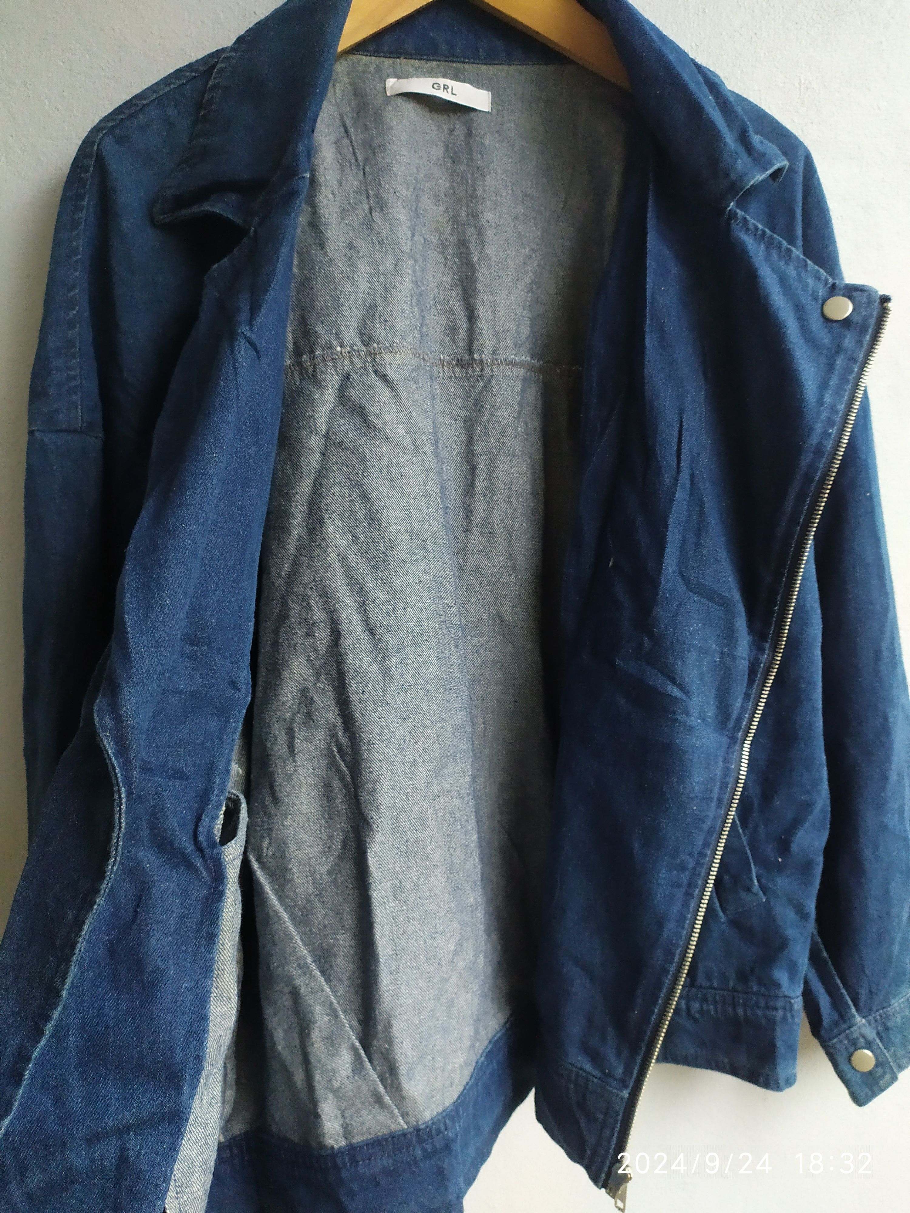 Japanese Brand Japanese GRL denime biker jacket Size US L / EU 52-54 / 3 - 2 Thumbnail