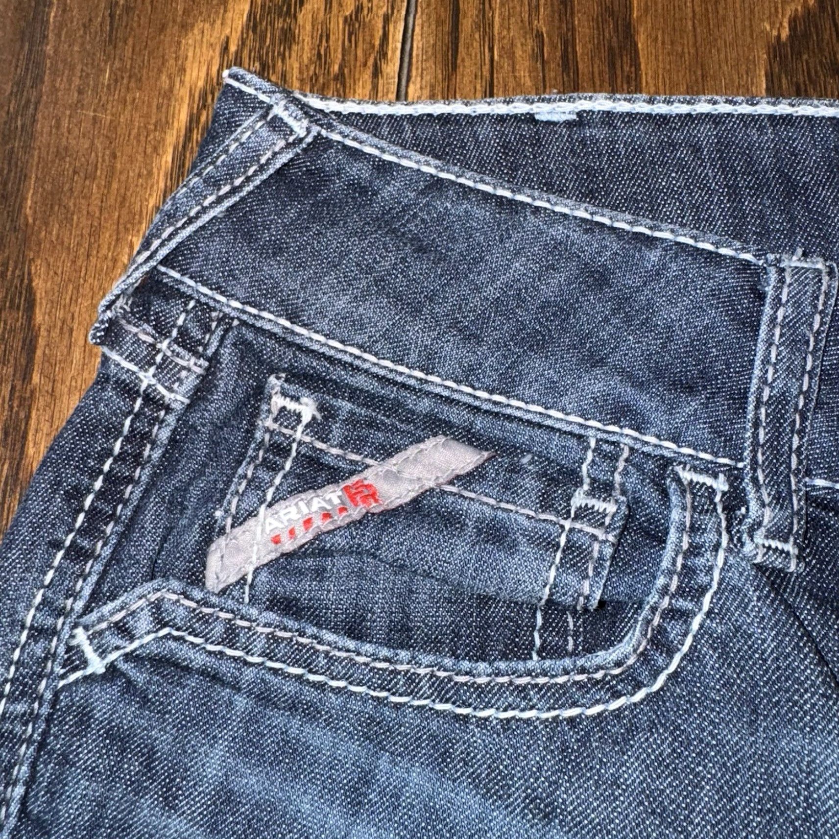 Ariat Ariat Real Jeans Womens 27S Blue Denim Mid Rise Stretch Bootcut 30x32 Jeans Size 27" / US 4 / IT 40 - 4 Thumbnail