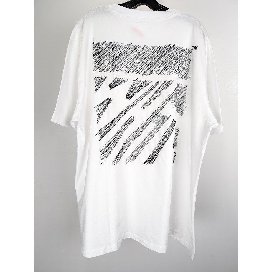 Off-White o1rshd1 Scribble Diag Over S/S Tee in White/Black Size US M / EU 48-50 / 2 - 1 Thumbnail